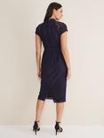 Phase Eight Aurora Lace Dress, Navy