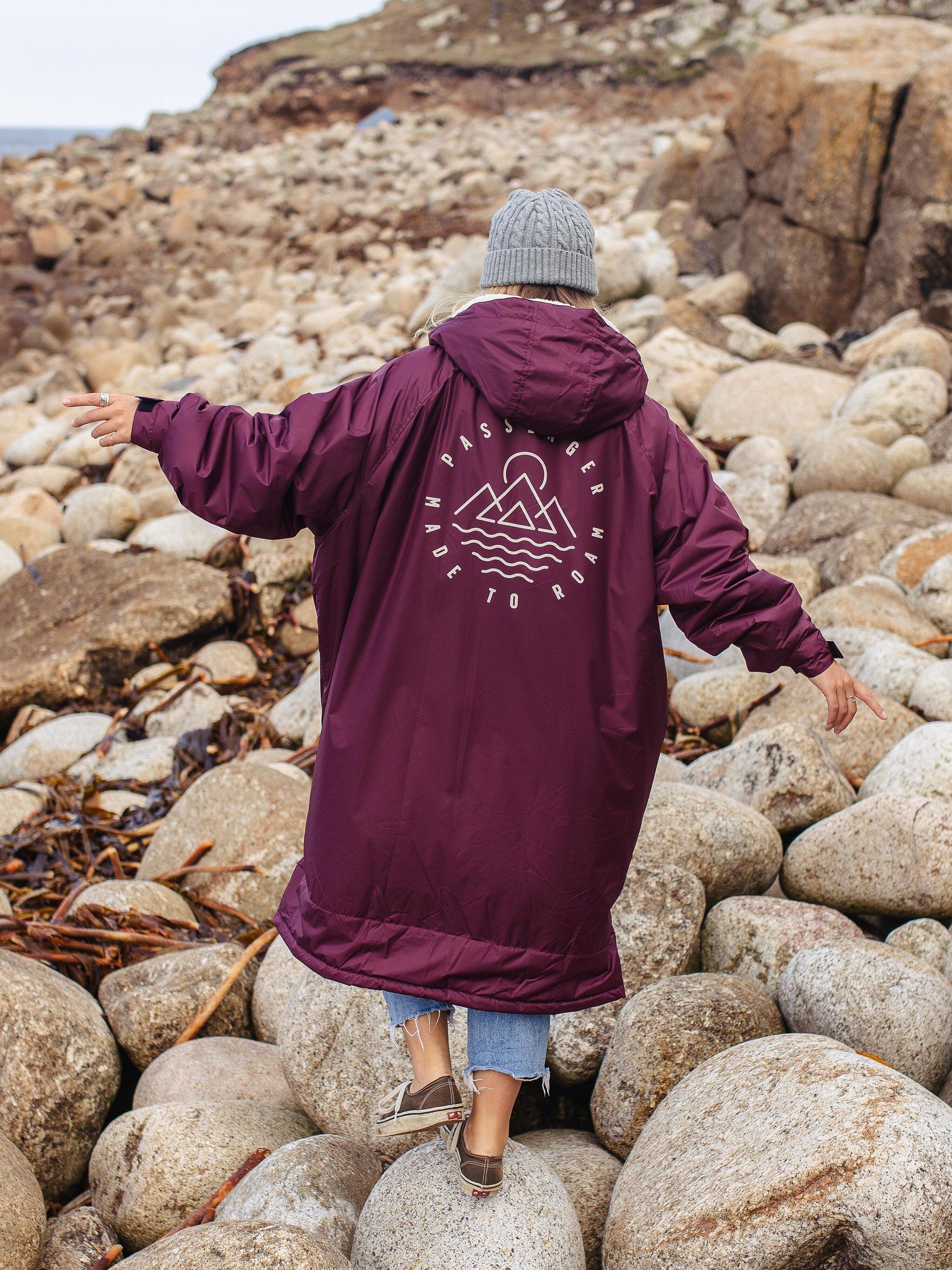 Passenger Roaming Plain Sherpa Lined Water Resistant Robe Coat, Windsor Wine