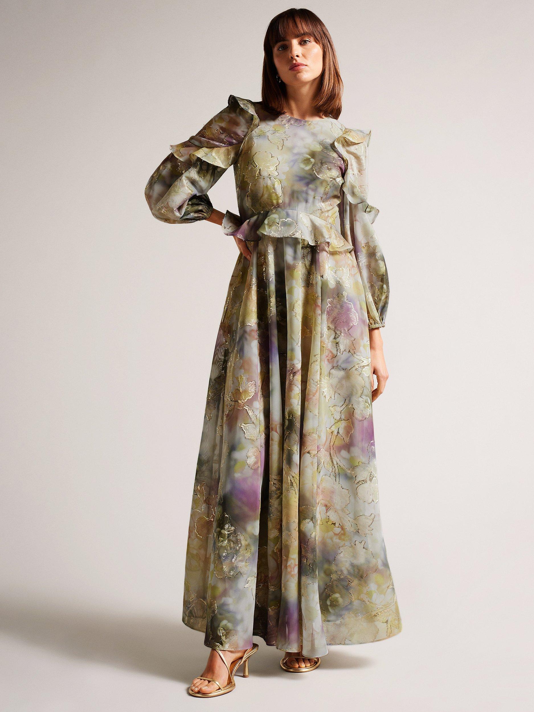 Ted Baker Dorathi Floral Frill Maxi Dress, Multi