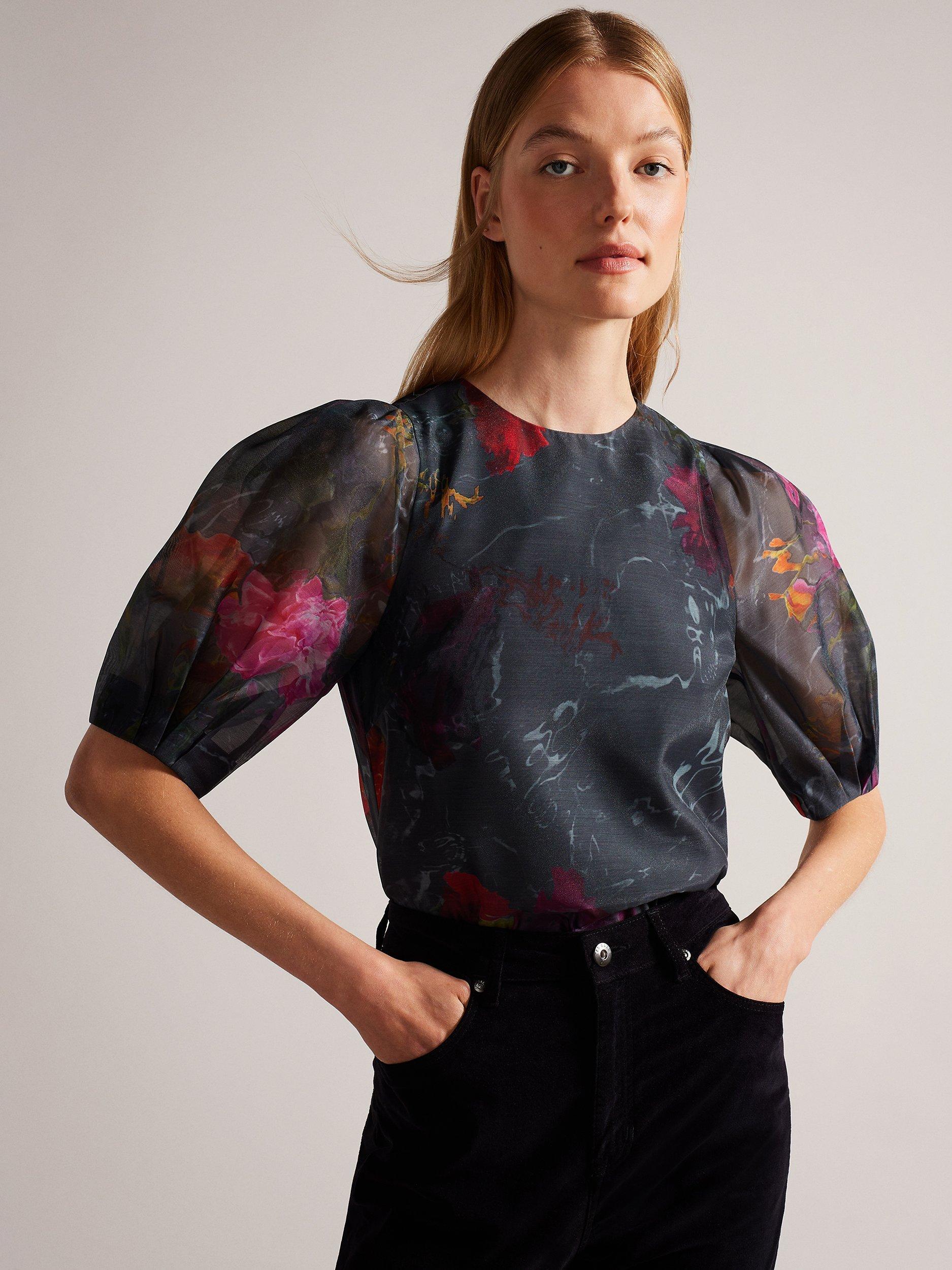 Ted Baker Ayymee Floral Puff Sleeve Top