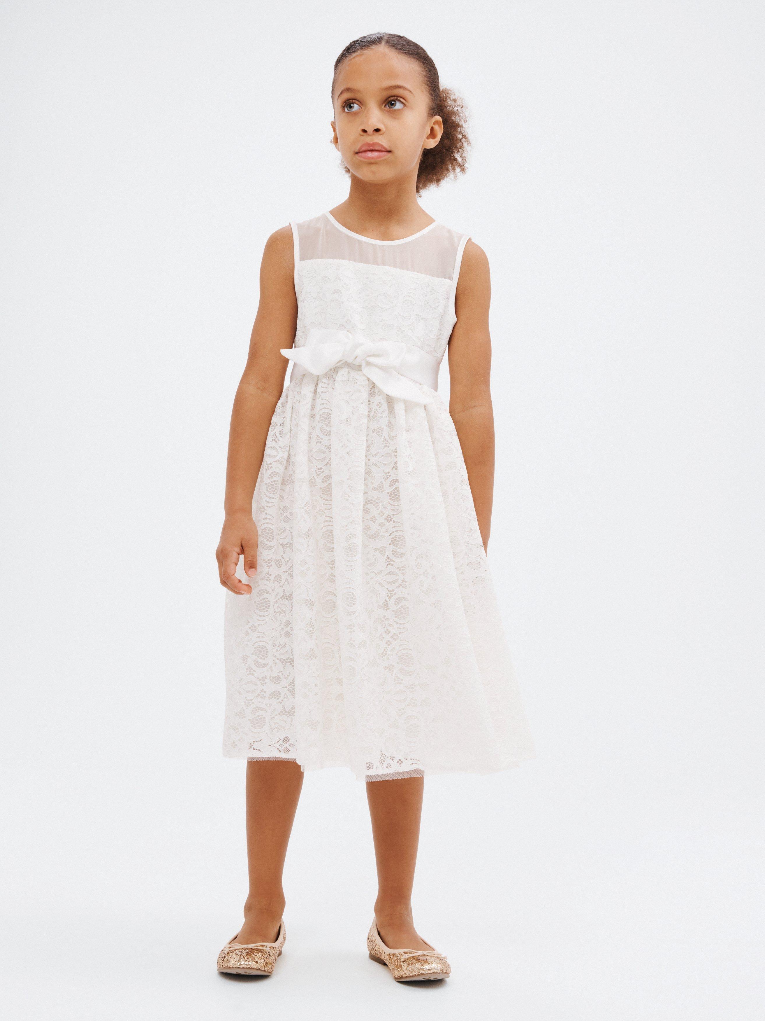 John Lewis Kids' Floral Embroidered Bridesmaid, White