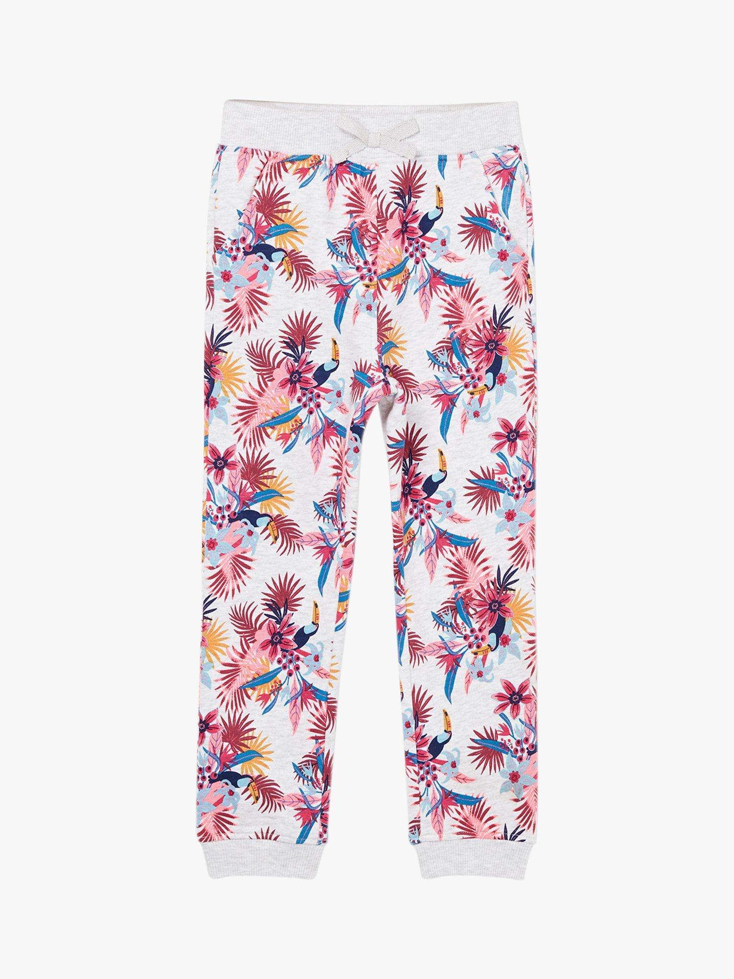 Du Pareil au même Kids' Floral Joggers, Heather Grey/Multi