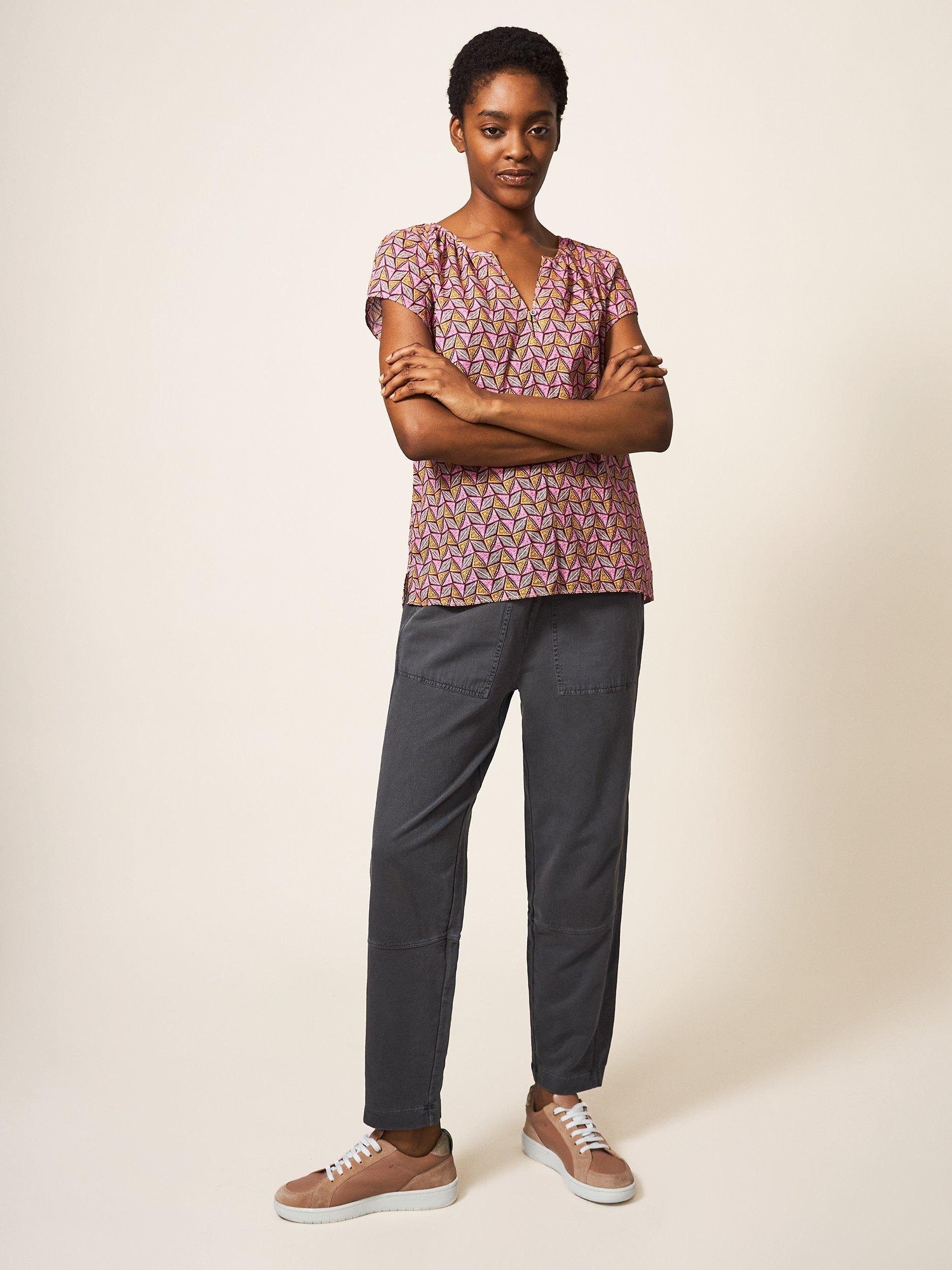 White Stuff Keri Organic Cotton Top, Plum, 14