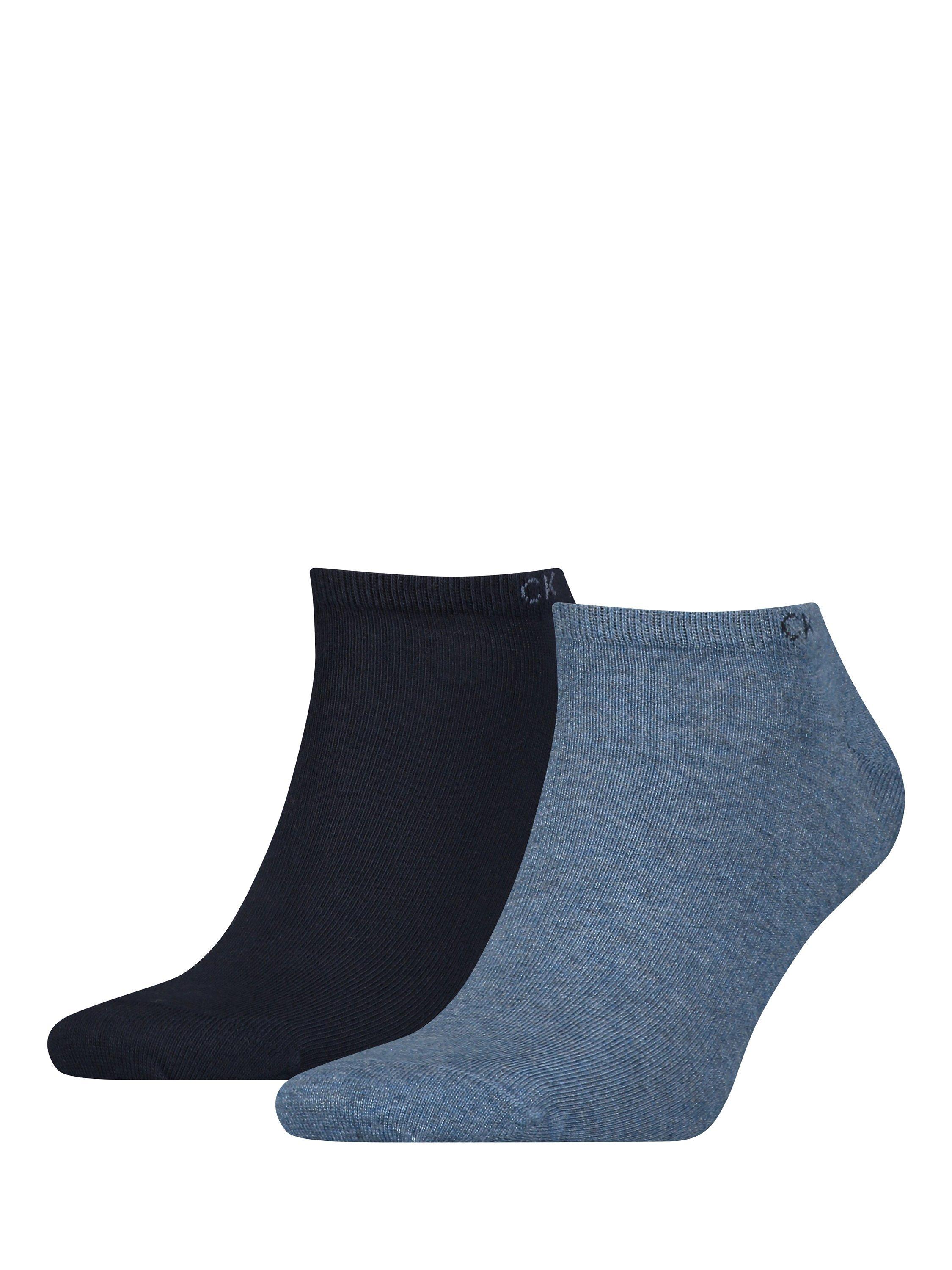 Product image 1 of 1, which shows Calvin Klein Trainer Socks, Pack of 2, 005 Denim Melange, M-L