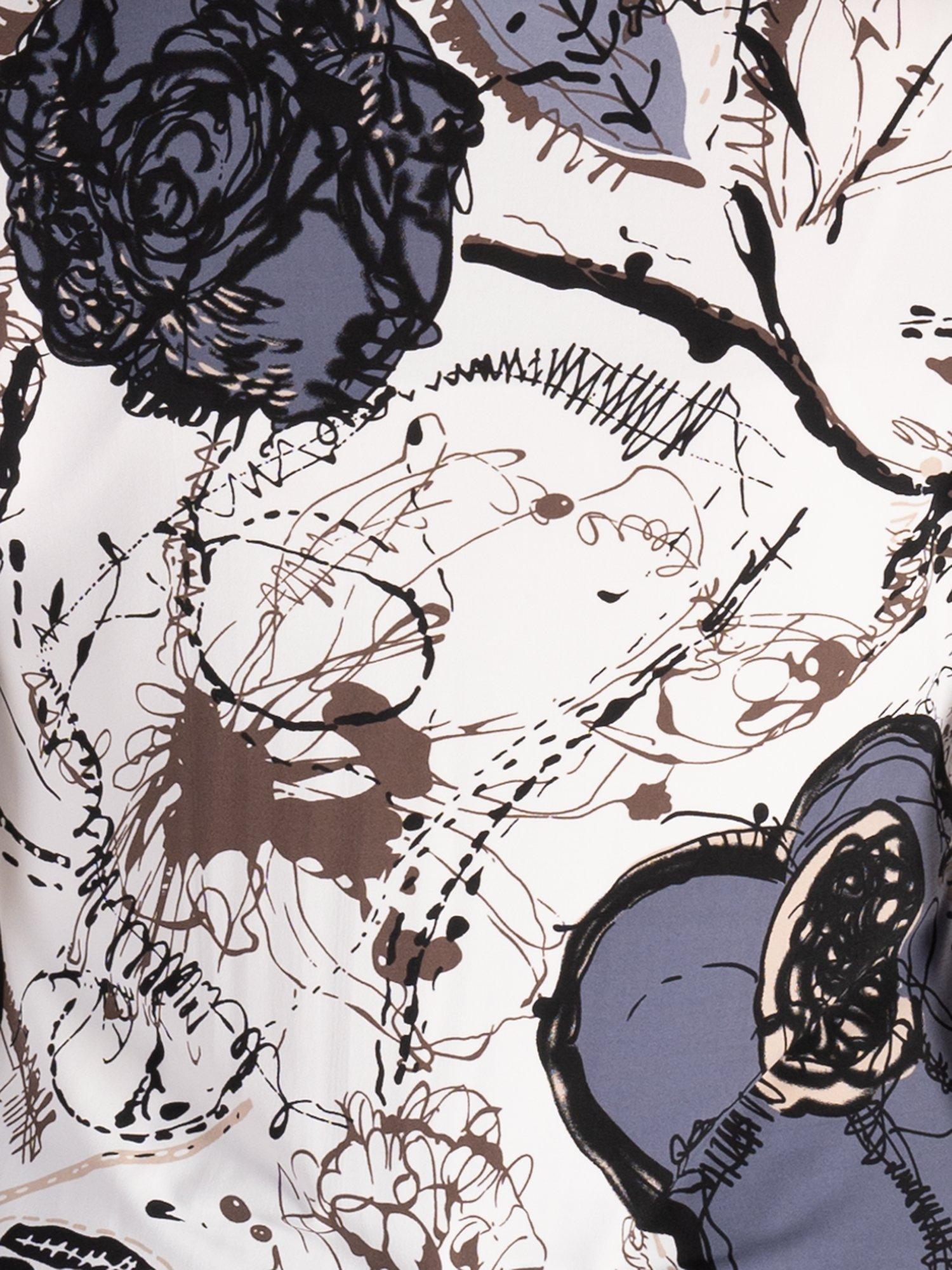 Product image 6 of 6, which shows chesca Floral Print Tunic, Ivory/Black, 12-14