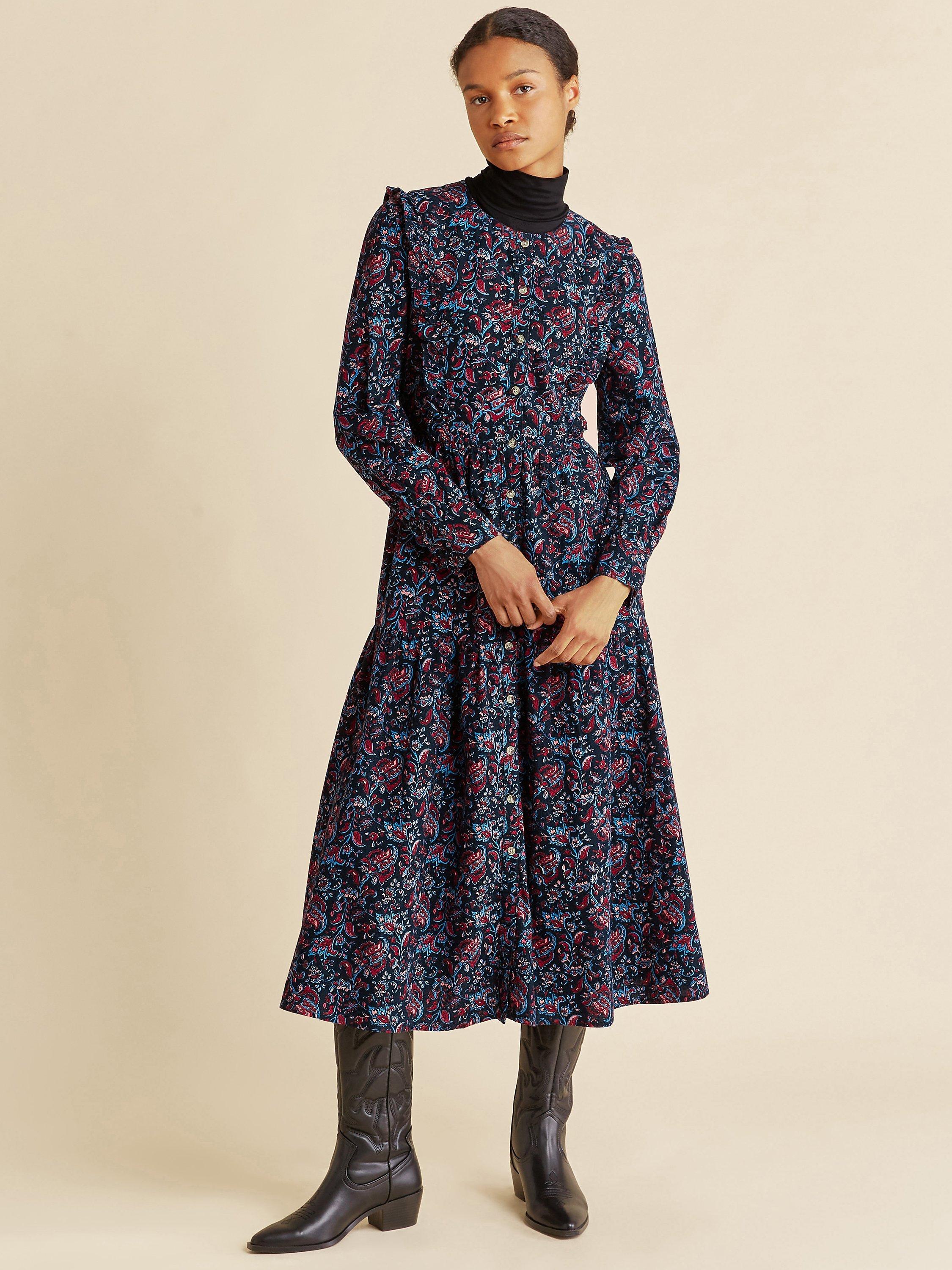 Albaray Paisley Cotton Dress Blue Multi