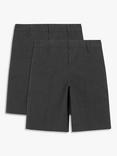 John Lewis ANYDAY Kids' Adjustable Waist School Shorts, Pack of 2