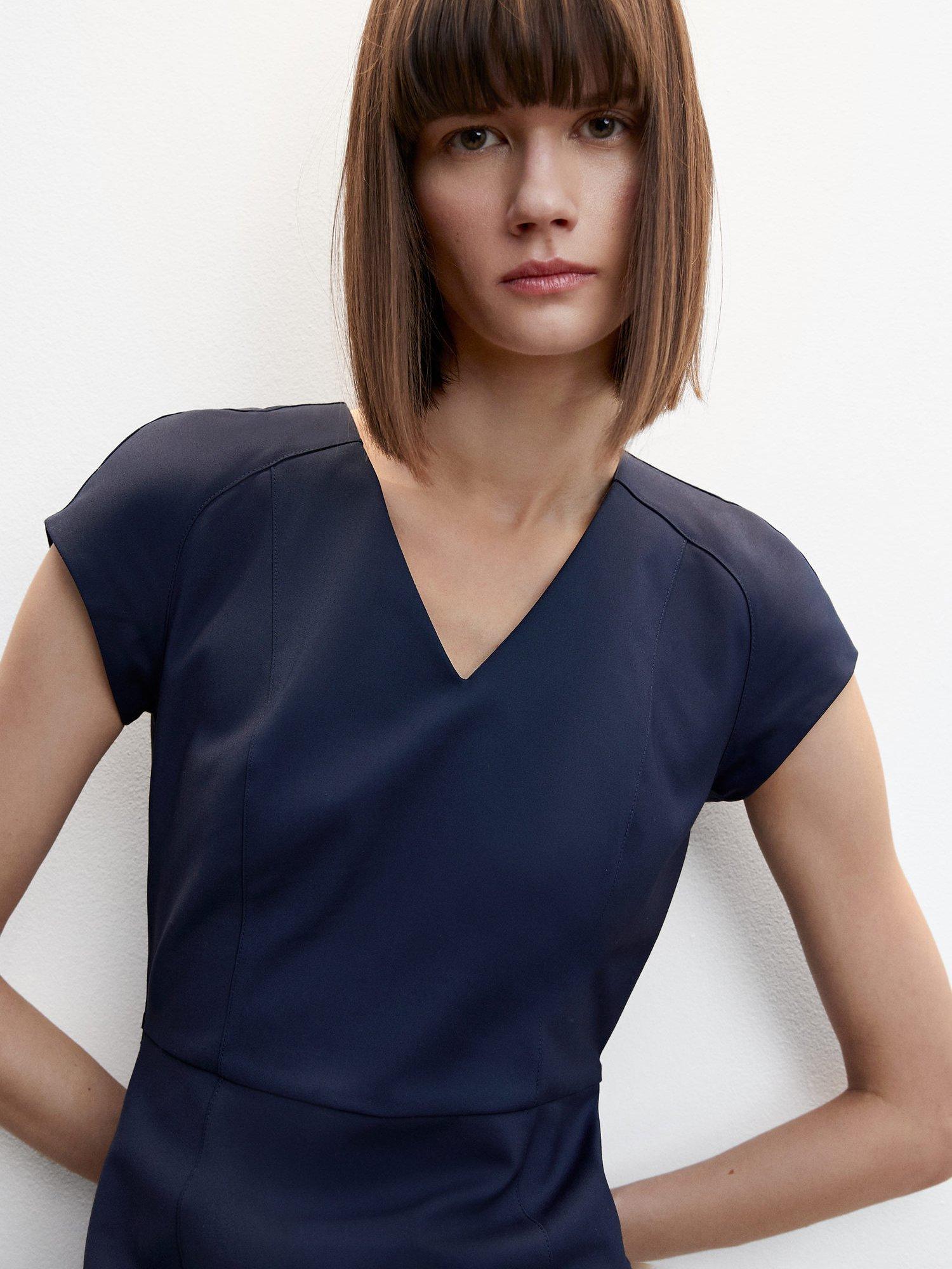 Mango Cofi Mini Shift Dress, Navy
