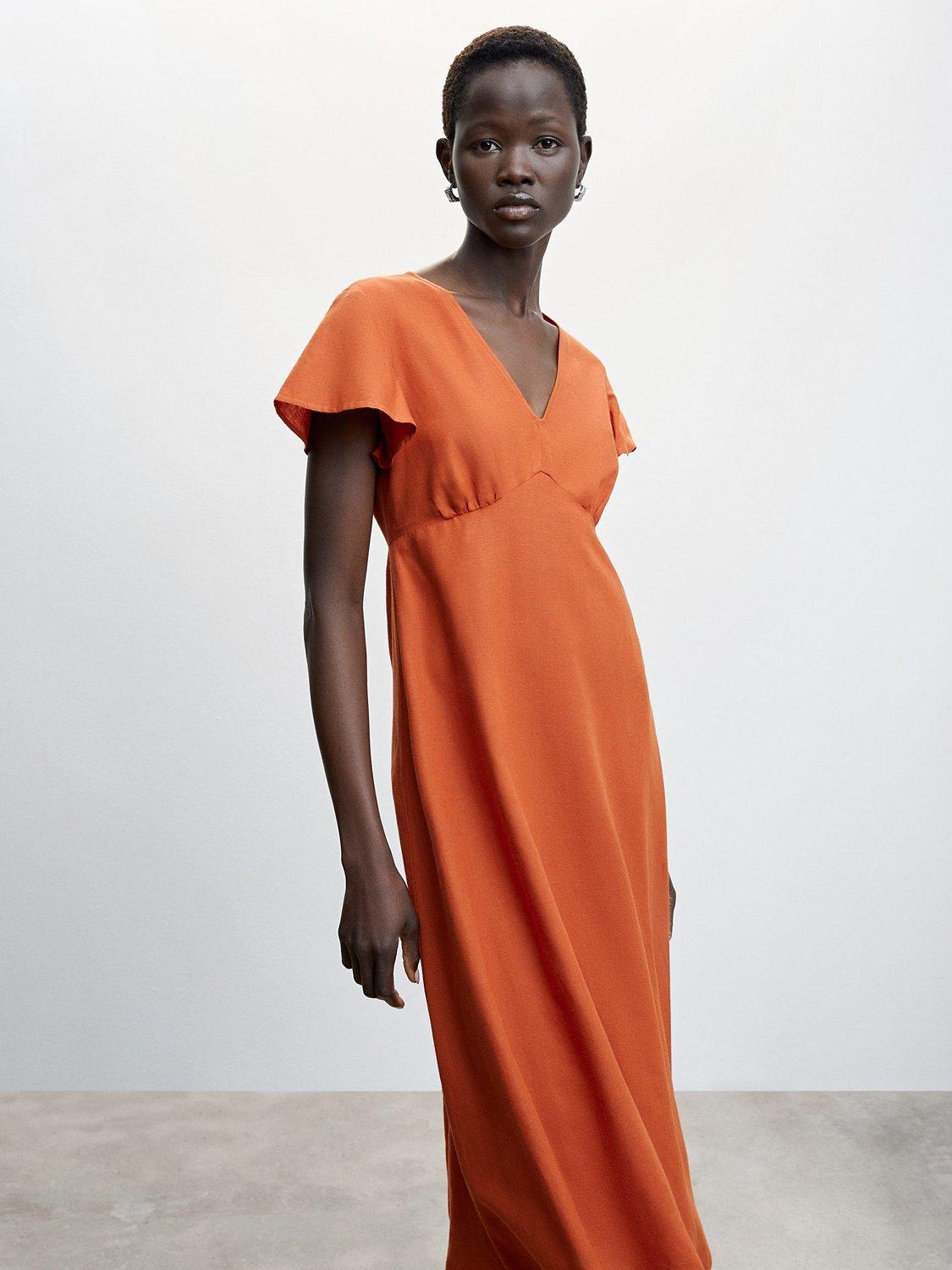 Mango Mogambol H Midi Dress, Orange