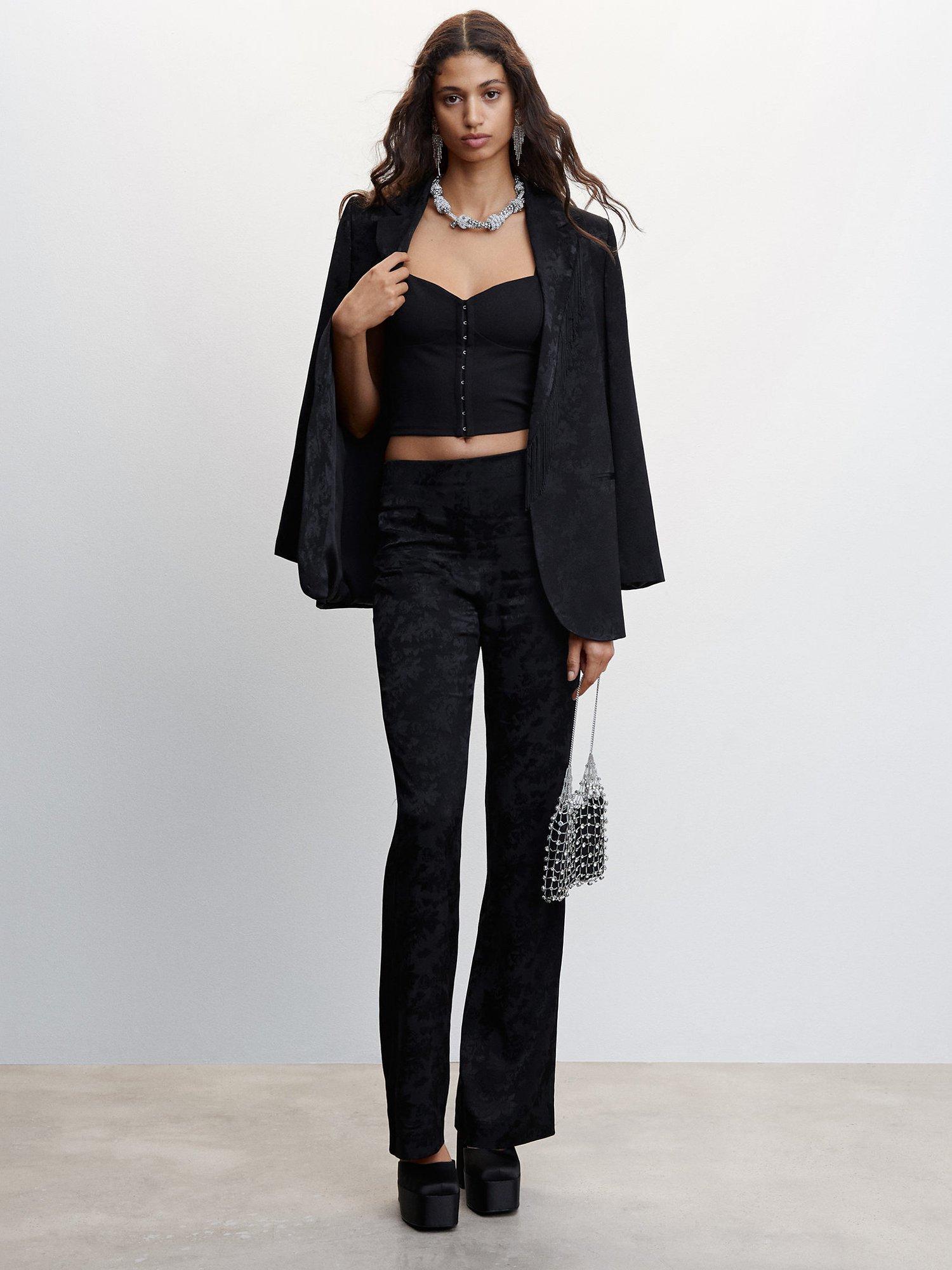 Mango Jacky Flared Trousers Black