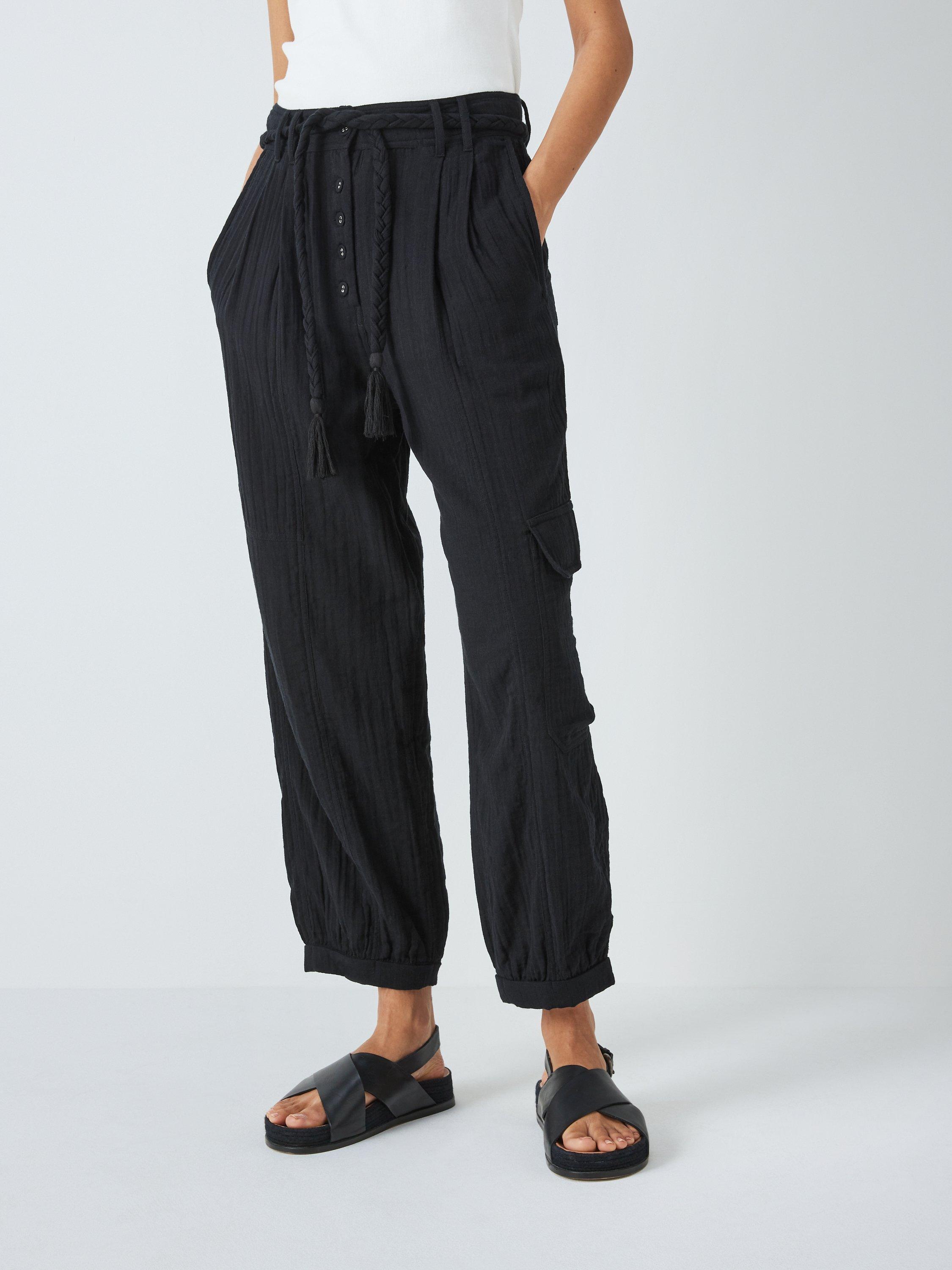 AND/OR Pip Plain Cargo Trousers, Black