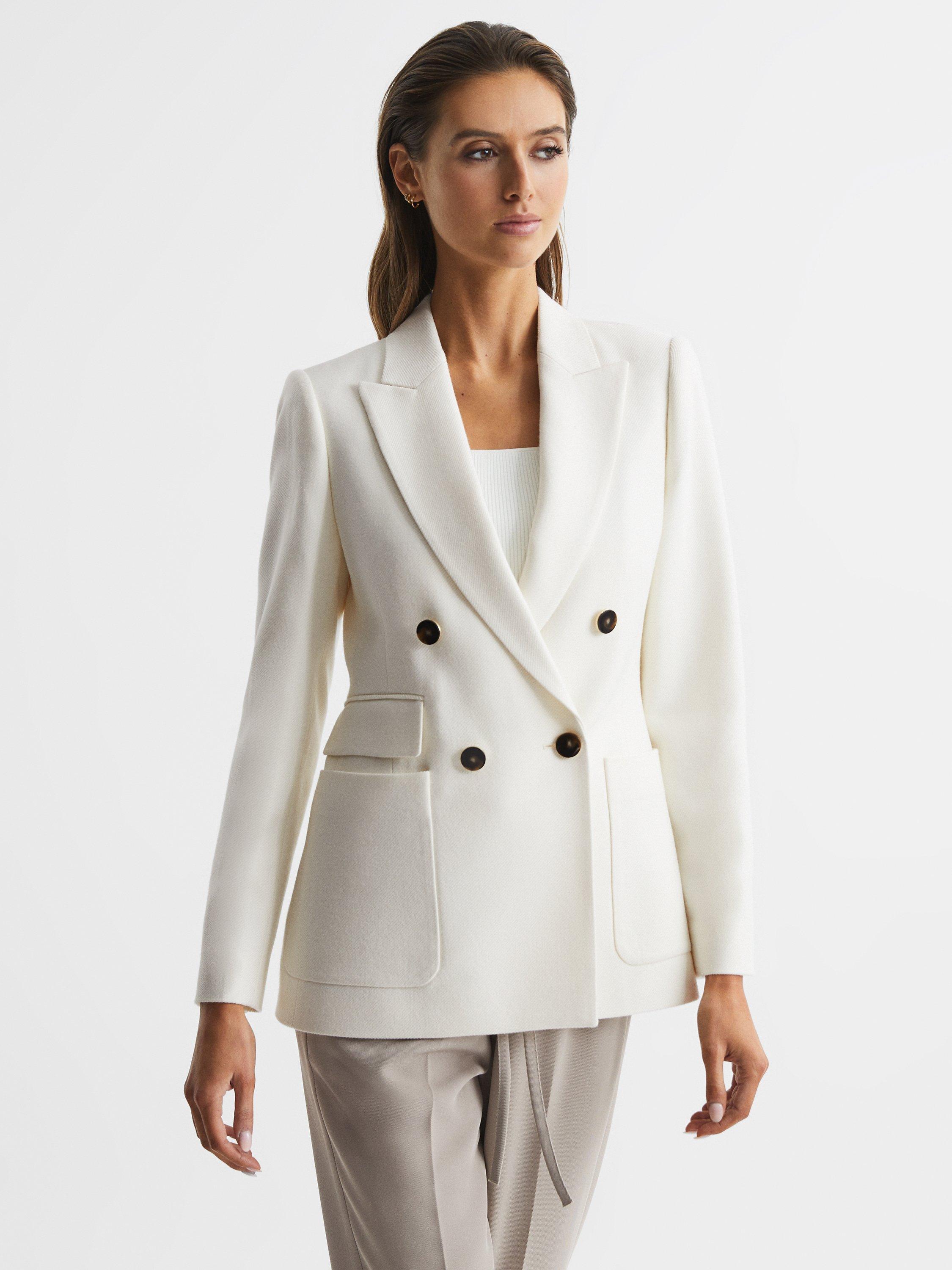 Reiss Larsson Wool Blend Blazer, White