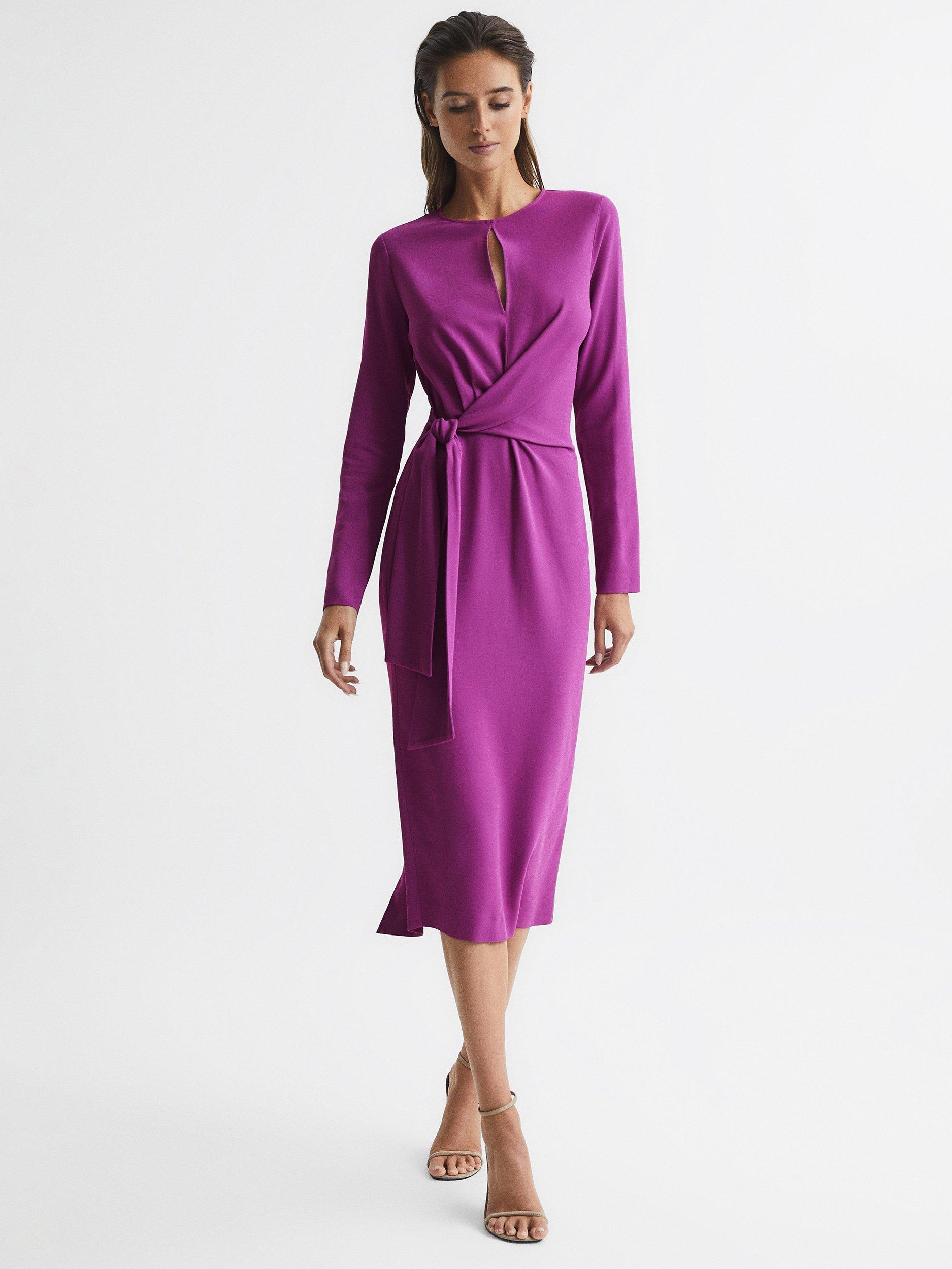 Reiss Valentina Tie Waist Midi Dress