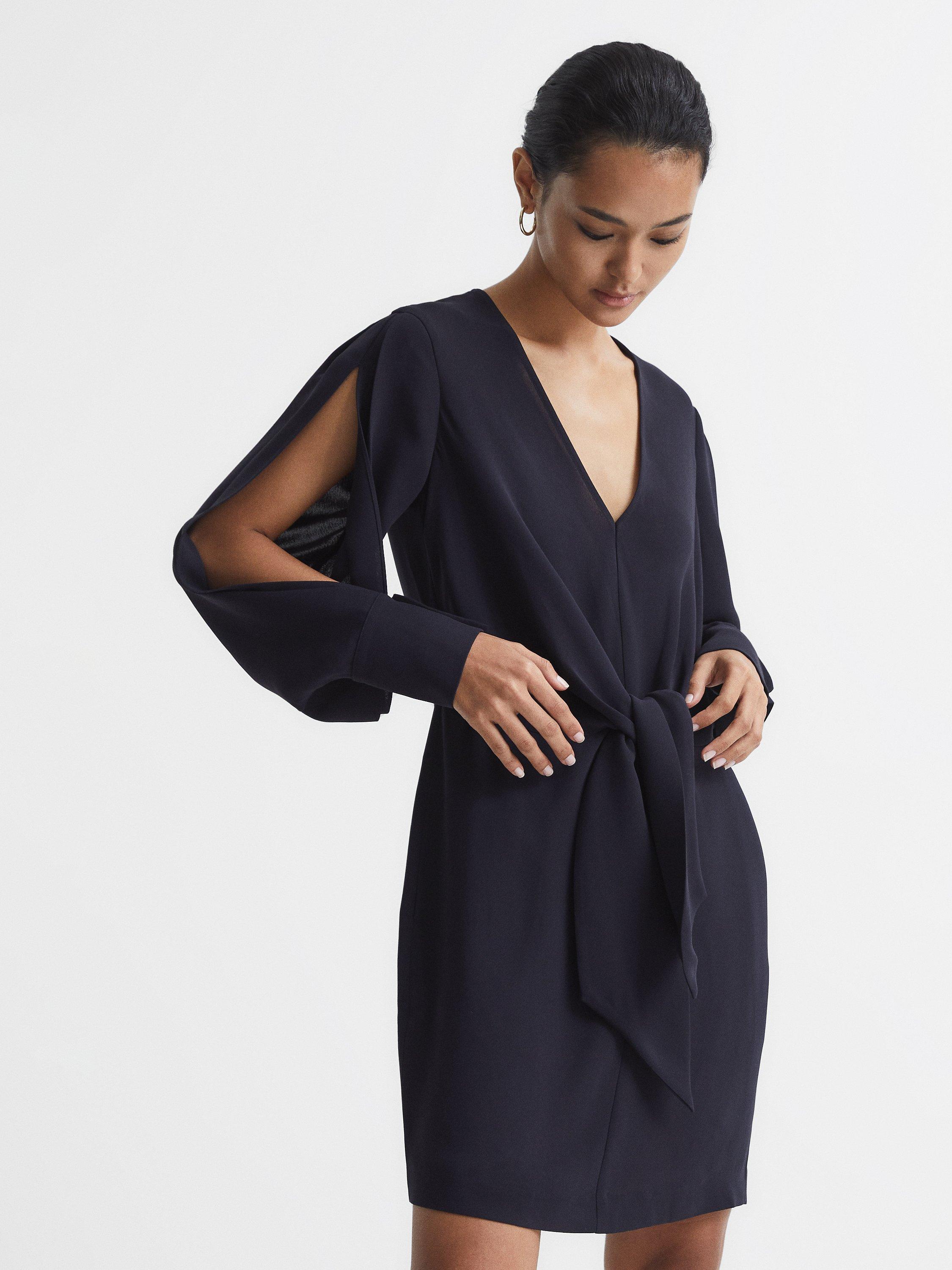 Reiss Diana Tie Waist Mini Dress, Navy