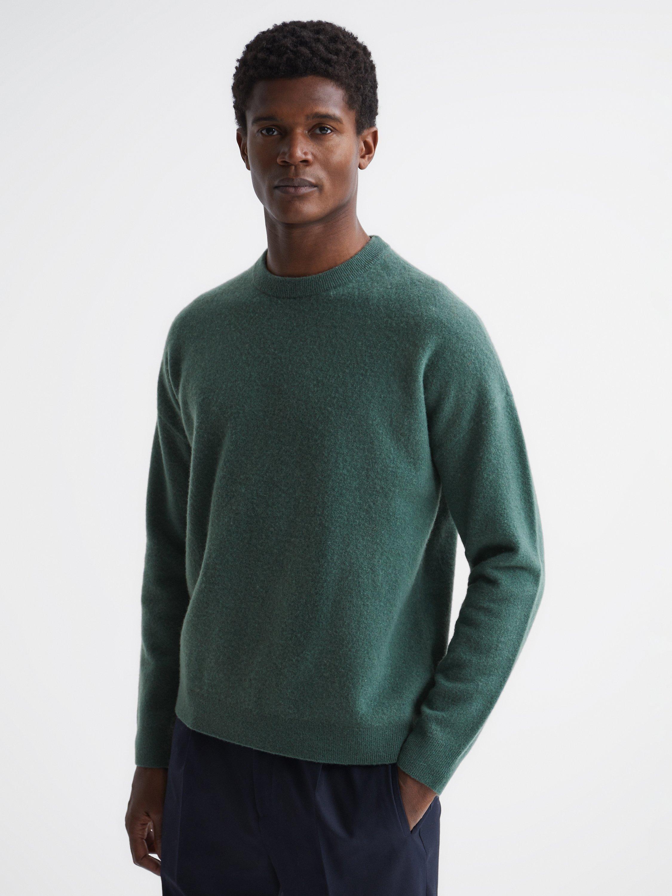 Reiss Prague Fine Knit Jumper, Pine Green