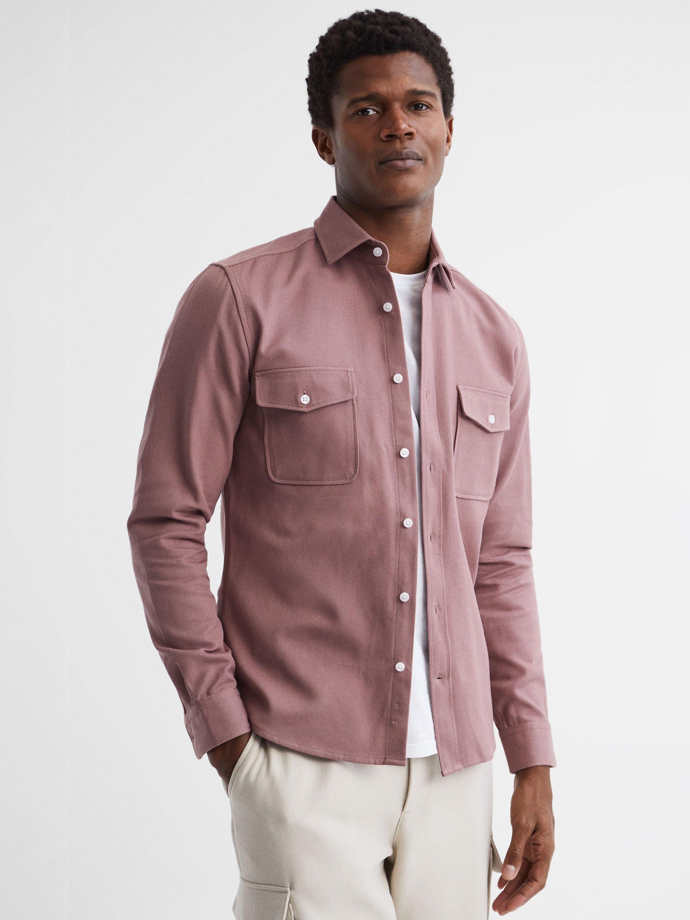 Reiss Arlo Twin Pocket Overshirt, Woodrose