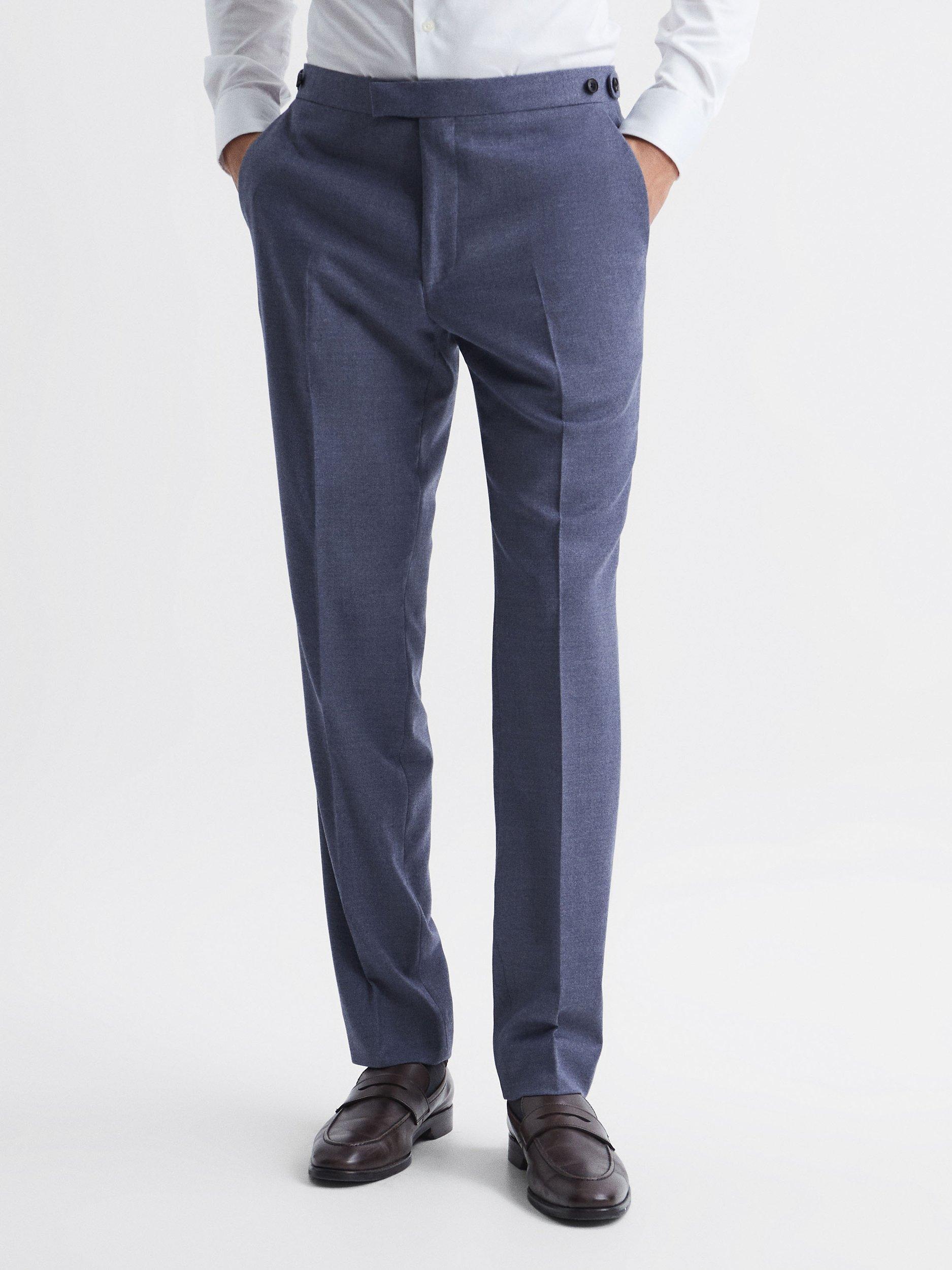 Reiss Marquee Wool Blend Suit Trousers, Airforce Blue