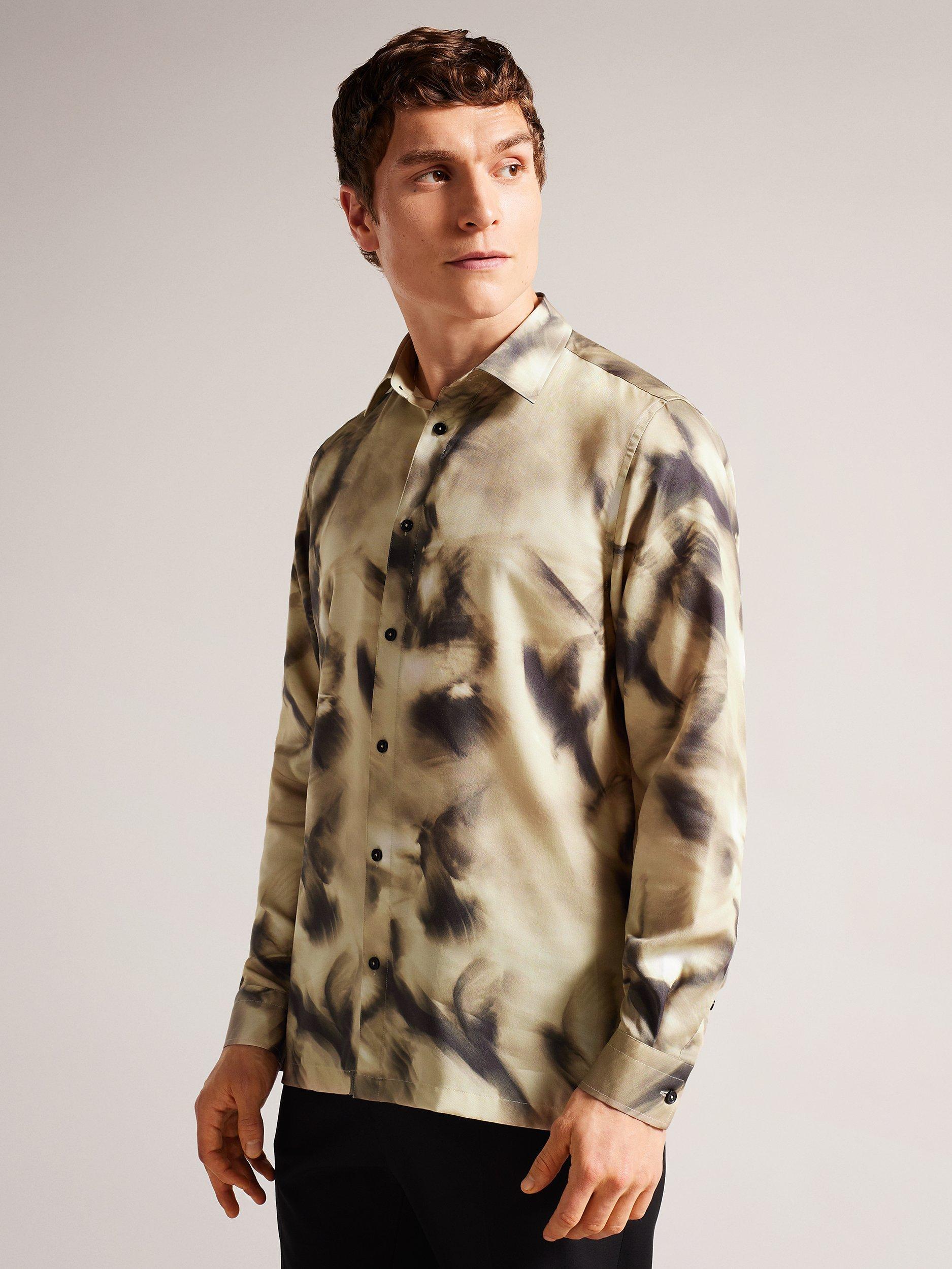 Ted Baker Bentham Bird Shirt, Light Grey