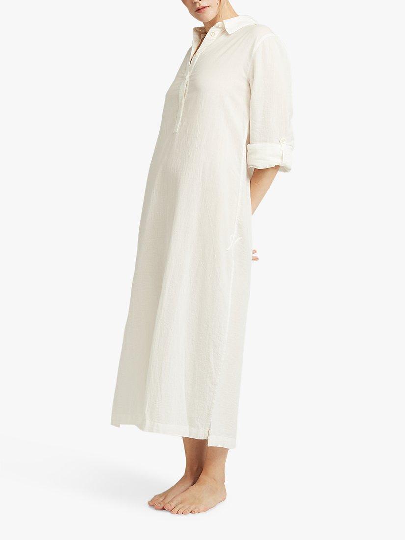 Product image 2 of 6, which shows Nudea Organic Cotton Maxi Nightdress, White, XXL