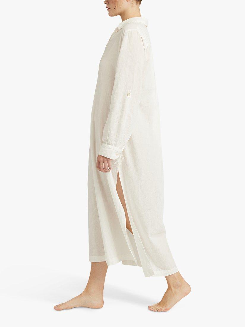 Product image 3 of 6, which shows Nudea Organic Cotton Maxi Nightdress, White, XXL