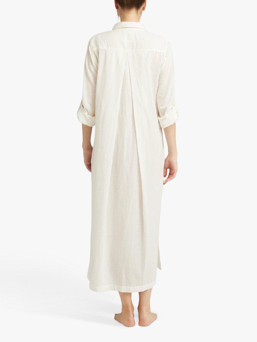 Product image 5 of 6, which shows Nudea Organic Cotton Maxi Nightdress, White, XXL