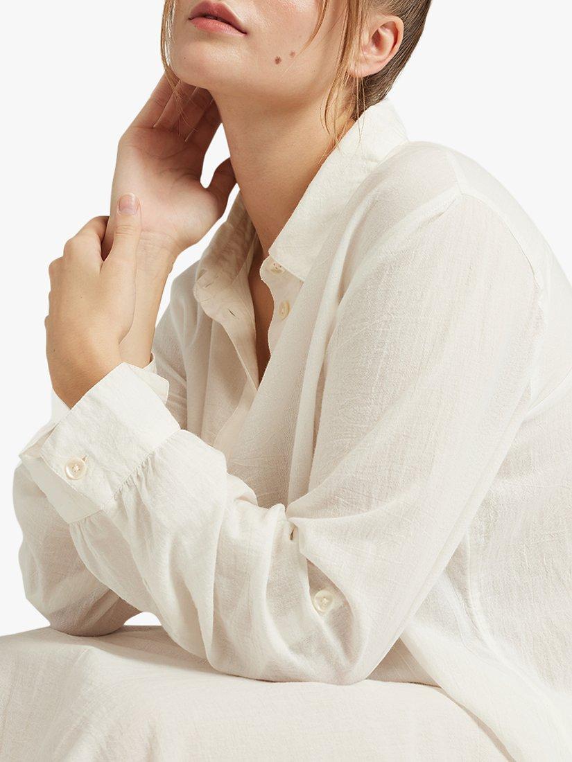 Product image 6 of 6, which shows Nudea Organic Cotton Maxi Nightdress, White, XXL