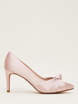 Phase Eight Satin Knot Front Court Shoes, Antique Rose