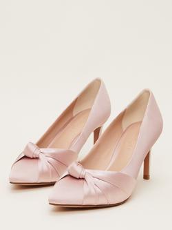Phase Eight Satin Knot Front Court Shoes - view 2, Antique Rose