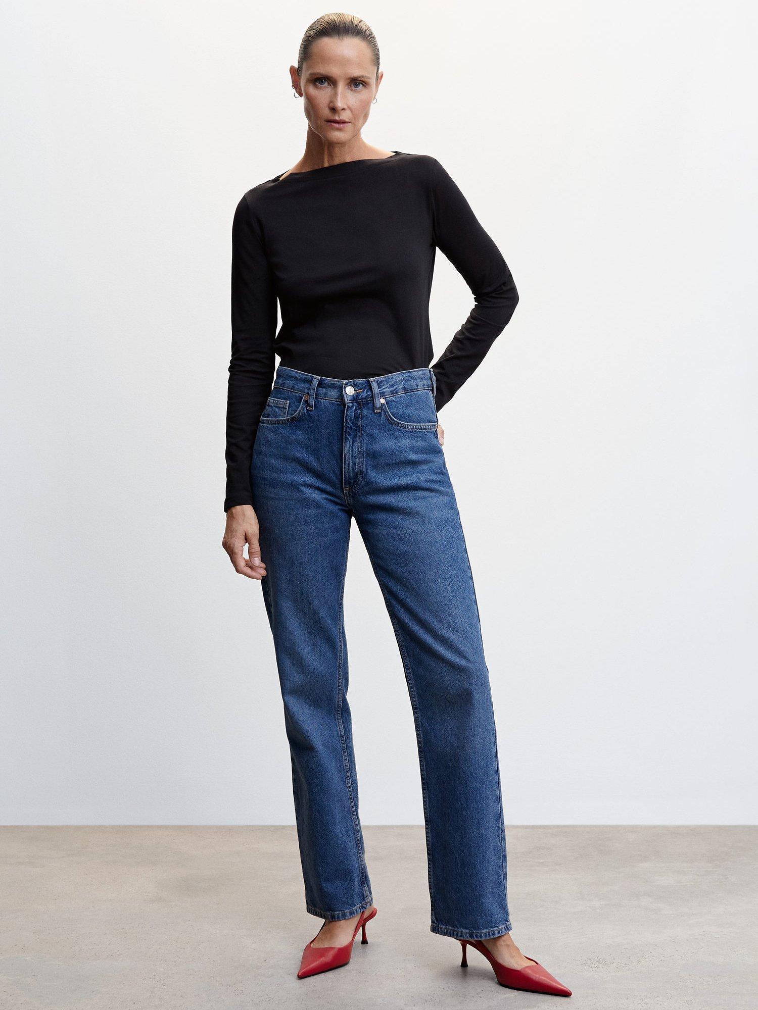 Mango Saco Long Sleeve Cotton Top