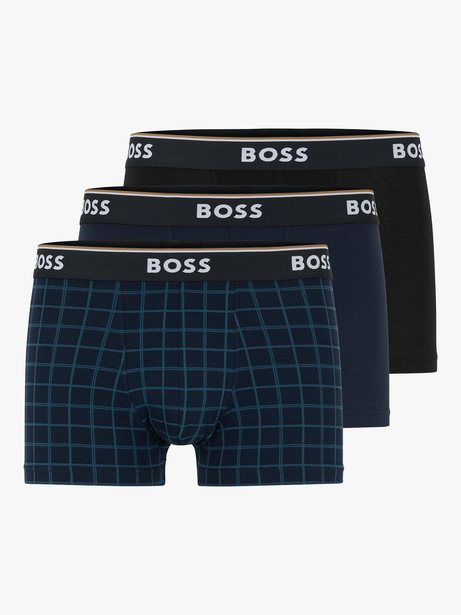 BOSS Power Cotton Logo Waistband Trunks, Pack of 3, Open Miscellaneous