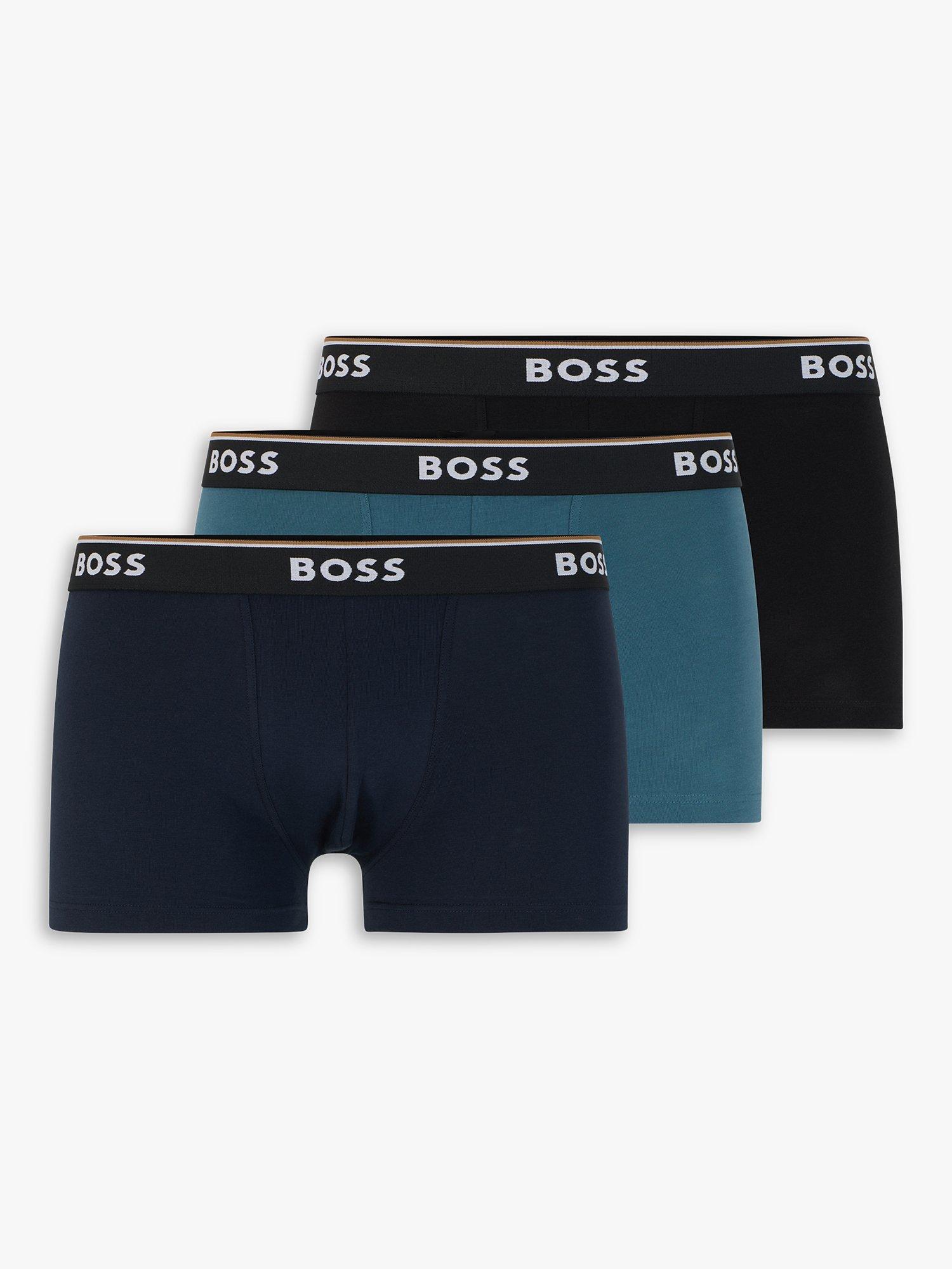 BOSS Power Cotton Logo Waistband Trunks, Pack of 3, Open Miscellaneous