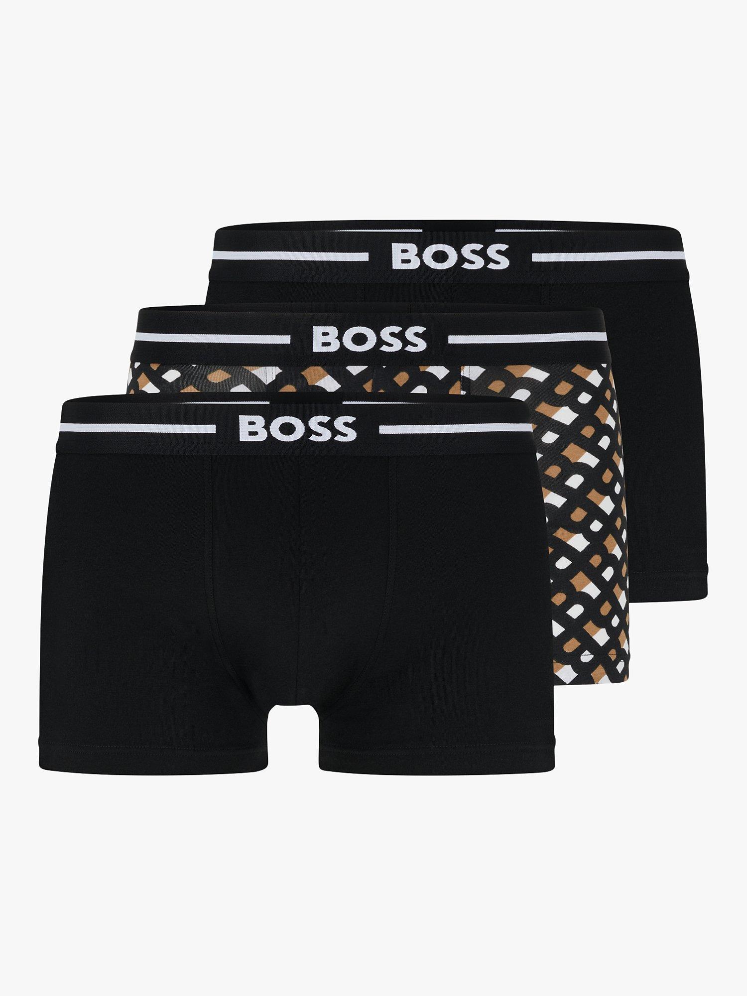 BOSS Bold Cotton Logo Waistband Trunks, Pack of 3