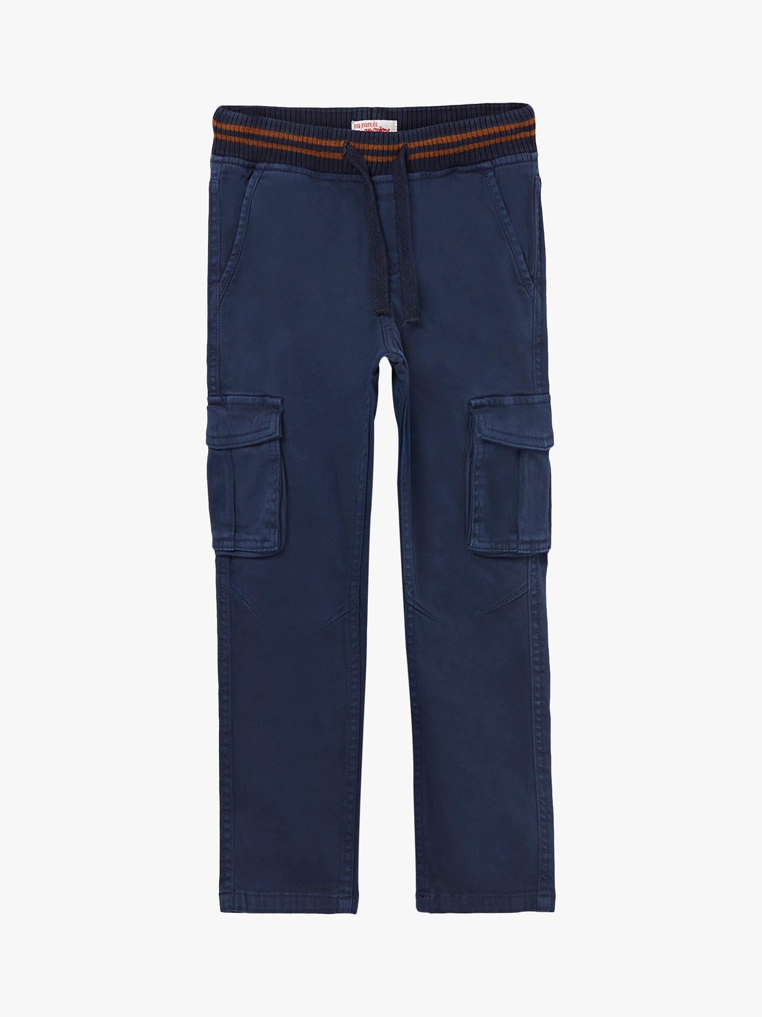 Du Pareil au même Kids' Canvas Cargo Trousers, Navy