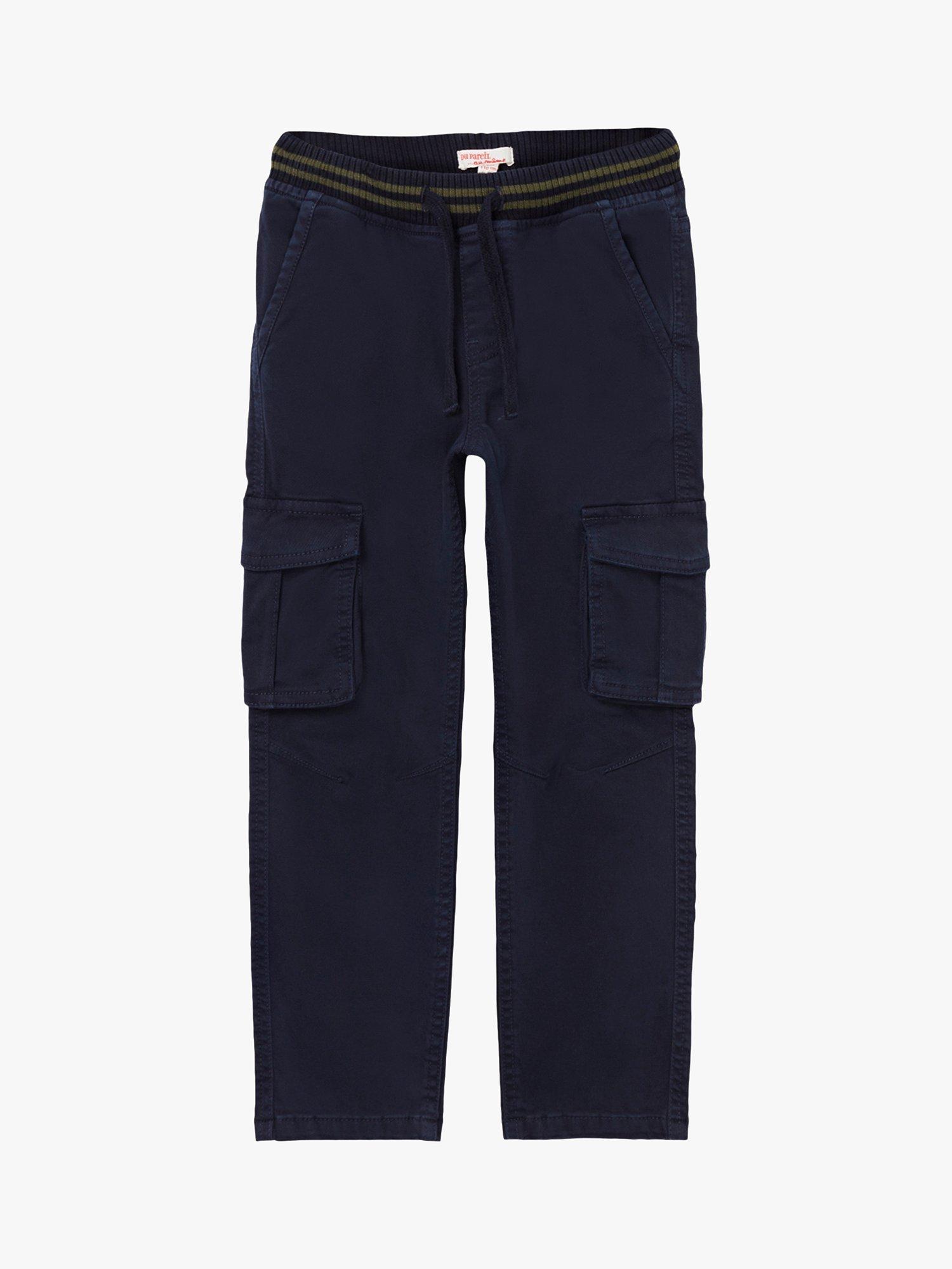 Du Pareil au même Kids' Canvas Cargo Trousers, Dark Navy