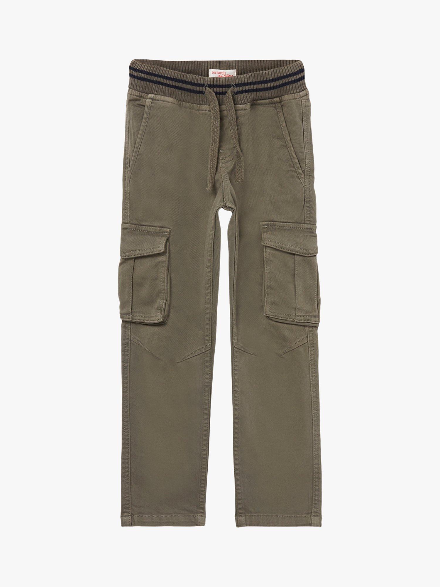 Du Pareil au même Kids' Canvas Cargo Trousers, Dark Khaki
