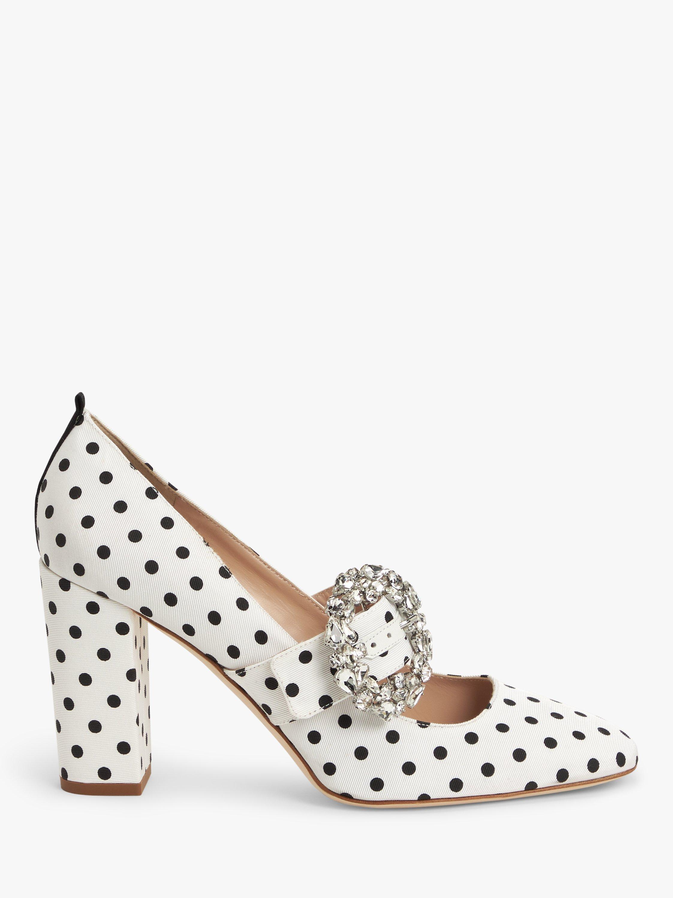 SJP by Sarah Jessica Parker Celine Embellished Buckle Mary Jane Shoes, Cream Polka