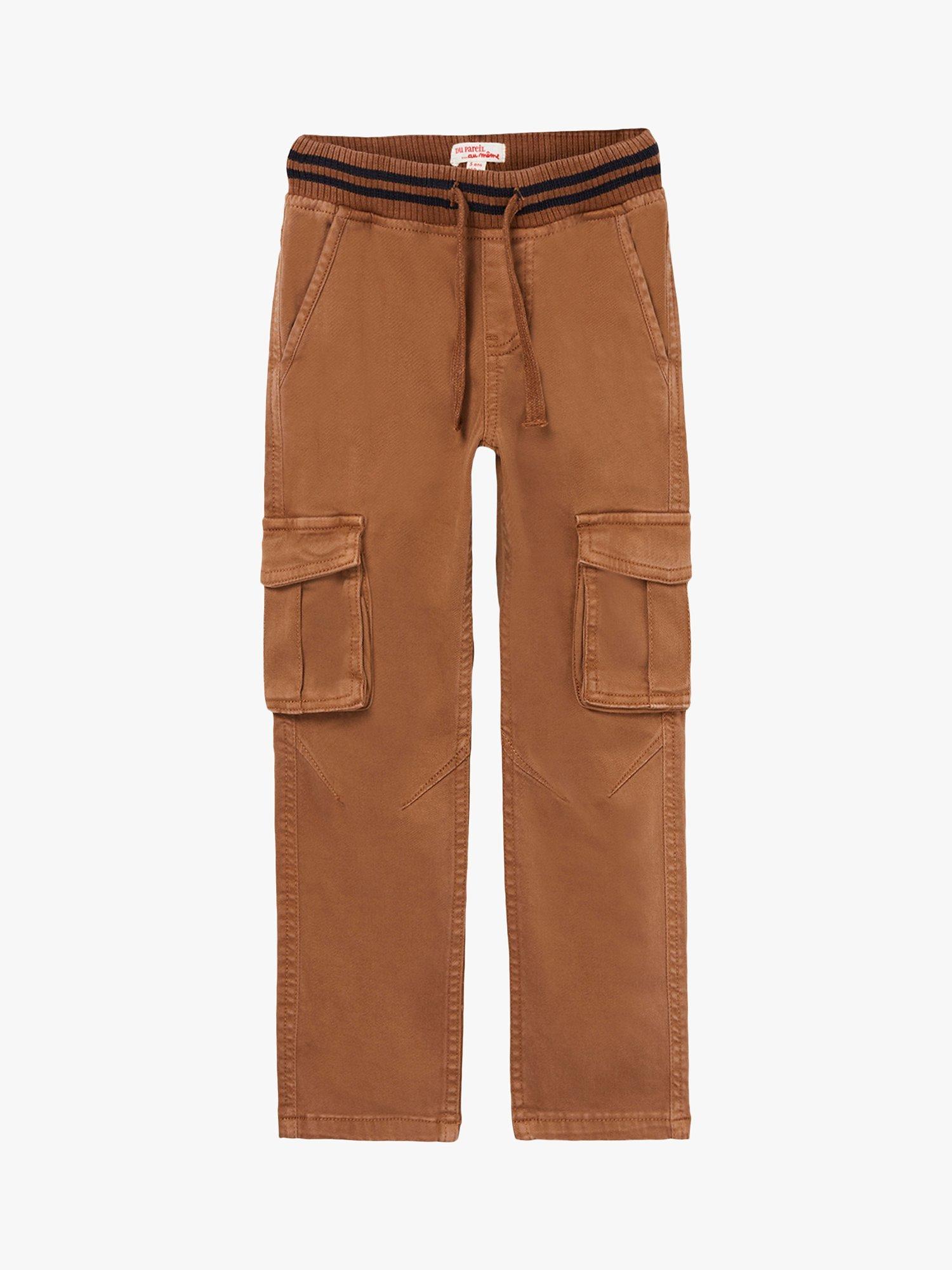 Du Pareil au même Kids' Canvas Cargo Trousers, Brown