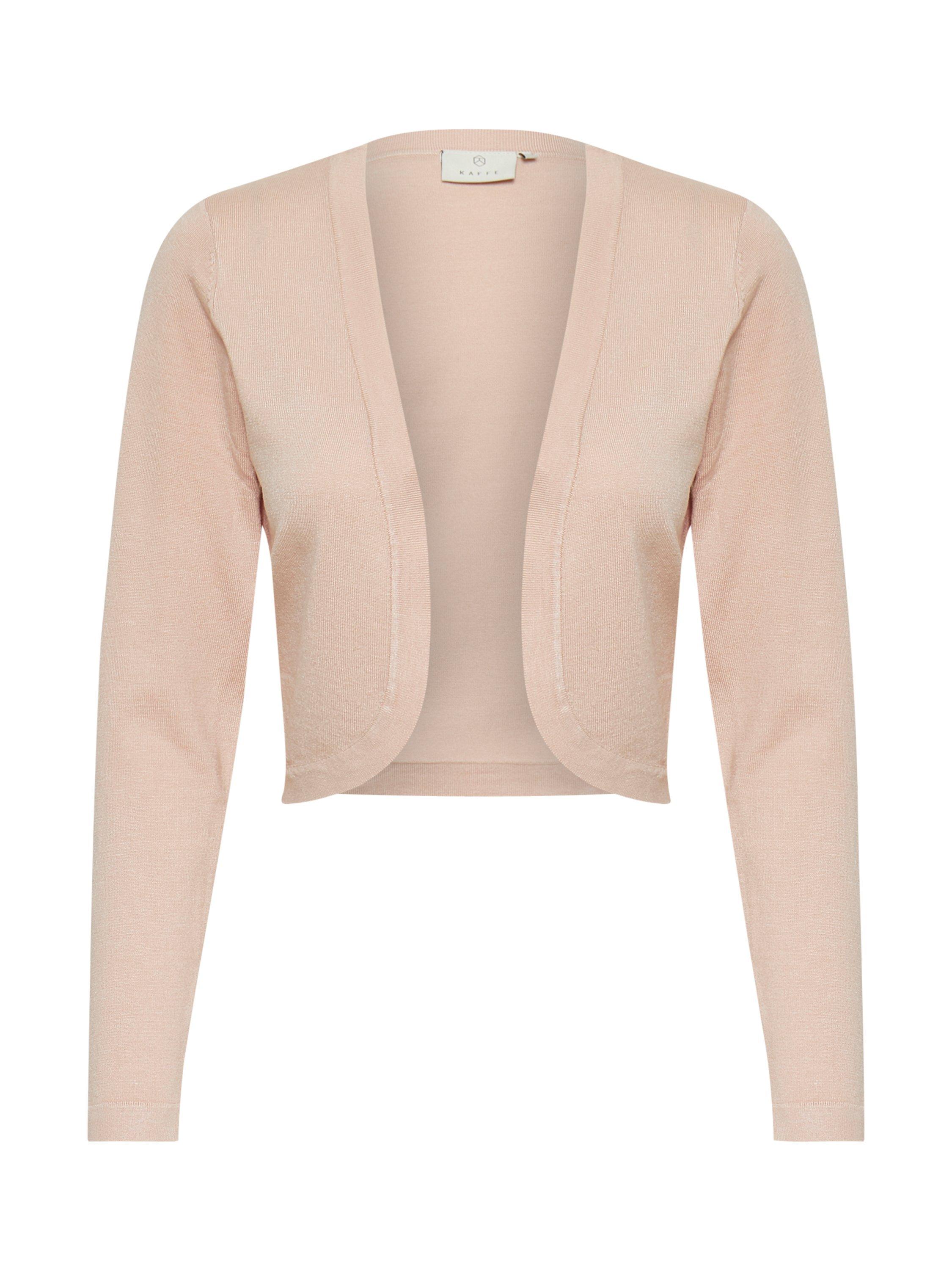 Product image 6 of 8, which shows KAFFE Astrid Short Bolero Cardigan, Peach Whip, XS