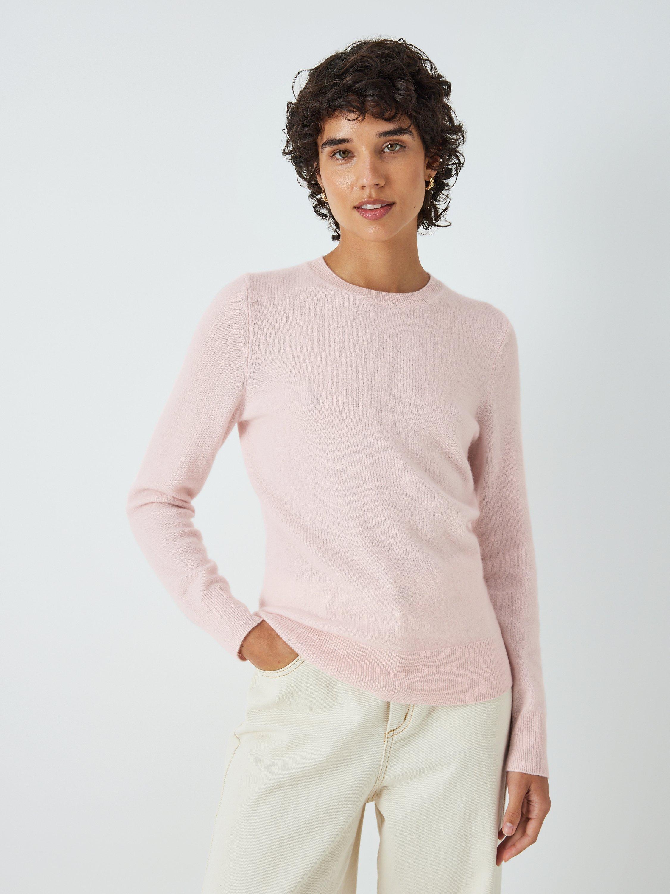 John Lewis Cashmere Crew Neck Jumper Light Pink