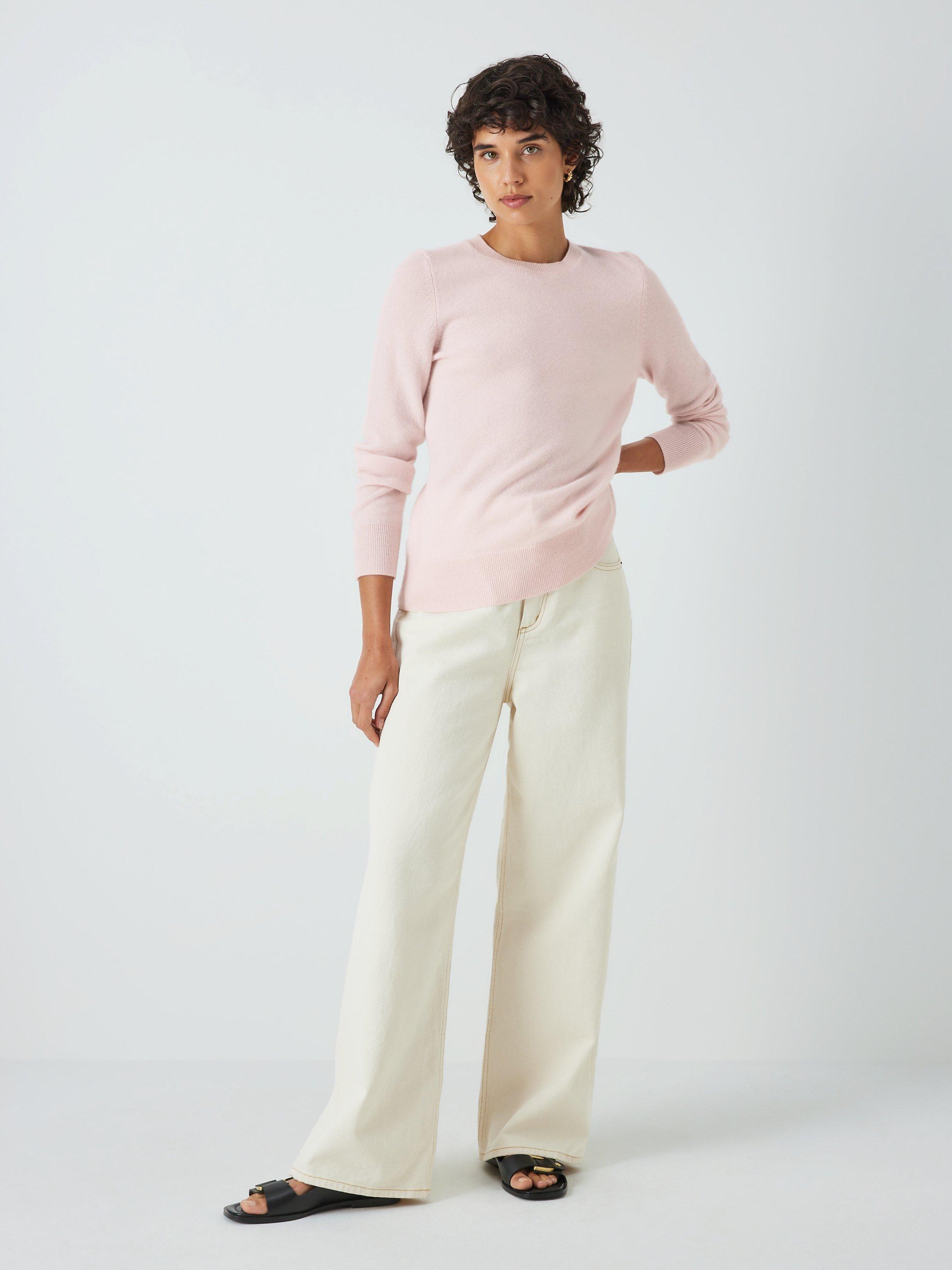 John Lewis Cashmere Crew Neck Jumper Light Pink