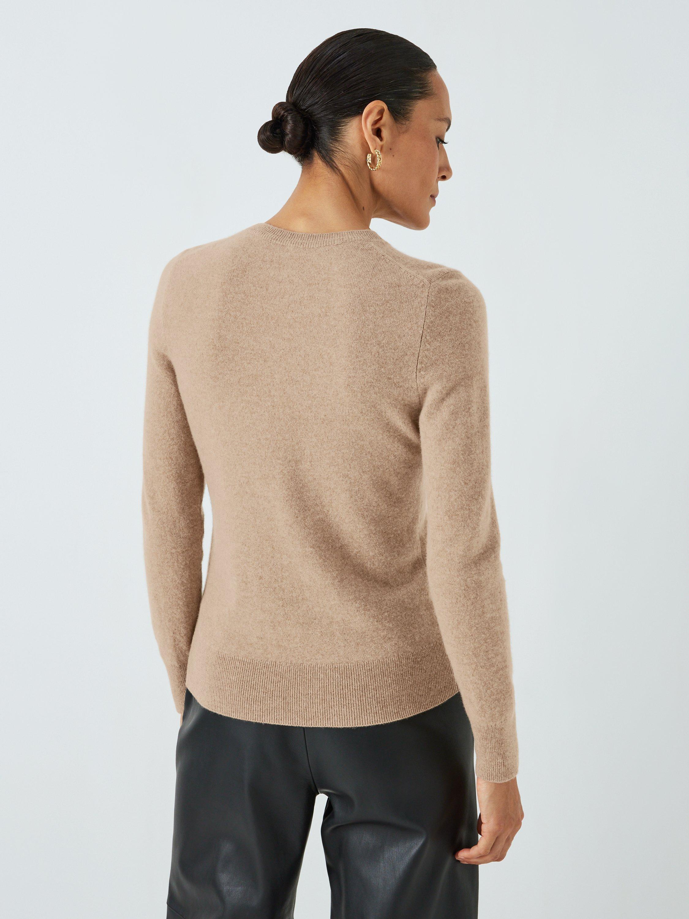 Product image 2 of 6, which shows John Lewis Cashmere Crew Neck Jumper, Beige, 8