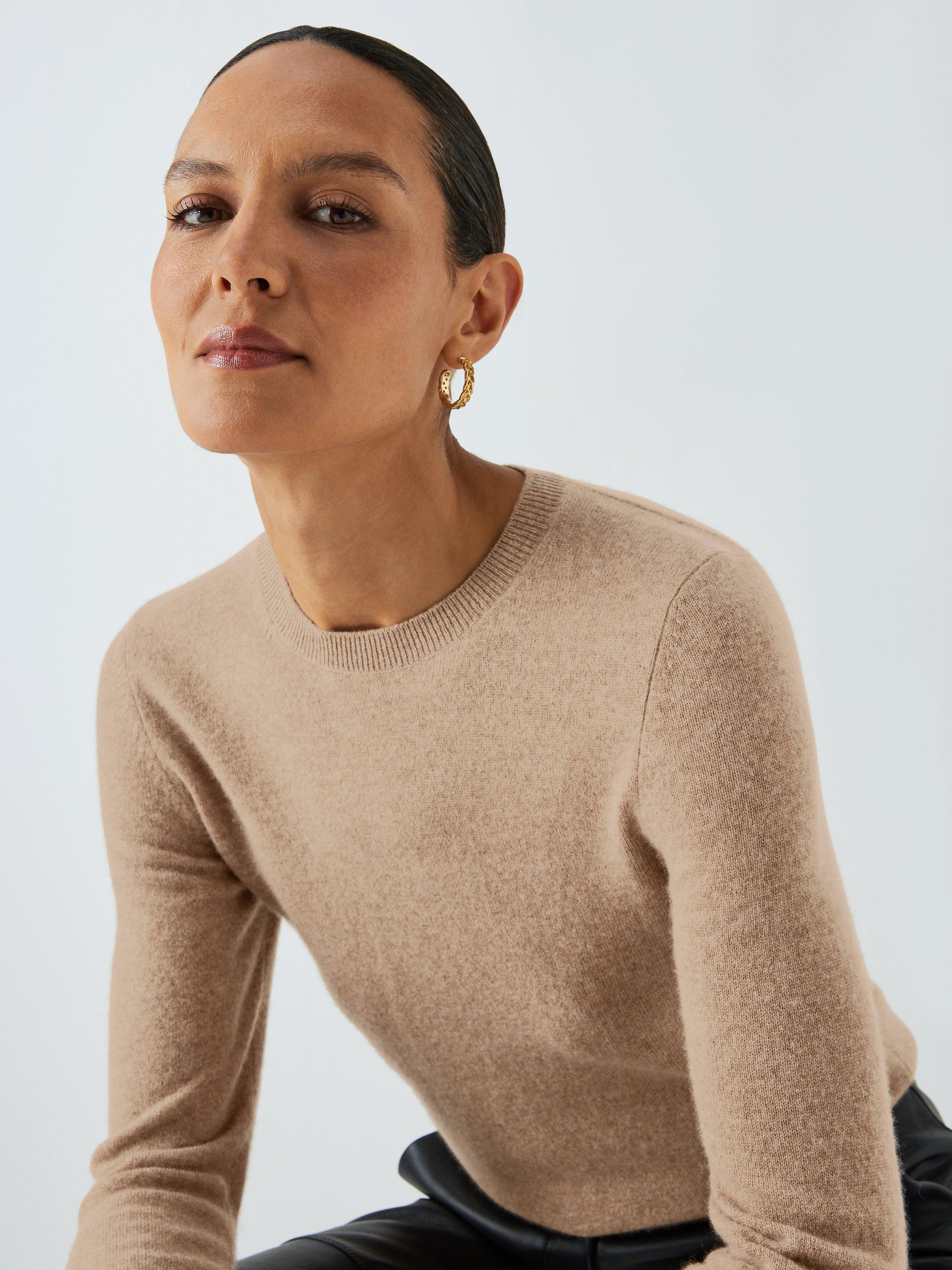Product image 5 of 6, which shows John Lewis Cashmere Crew Neck Jumper, Beige, 8