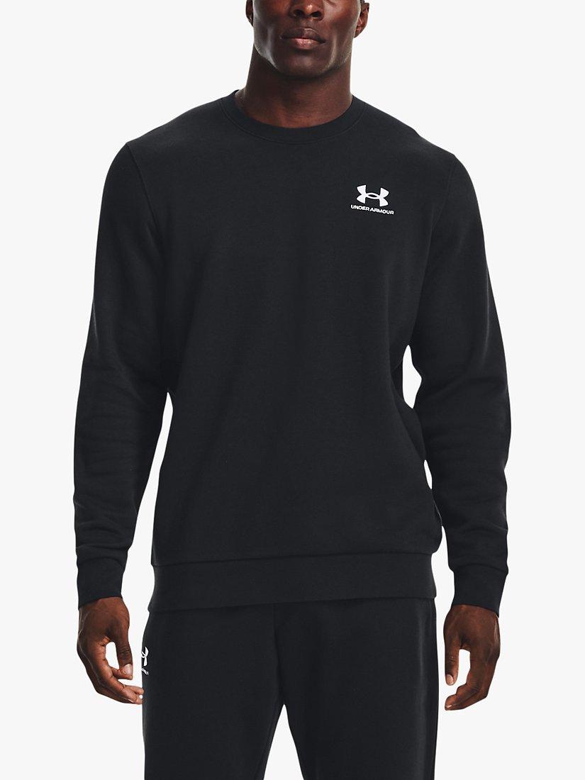 Under Armour Essential Fleece Crew Sweatshirt, Black, S