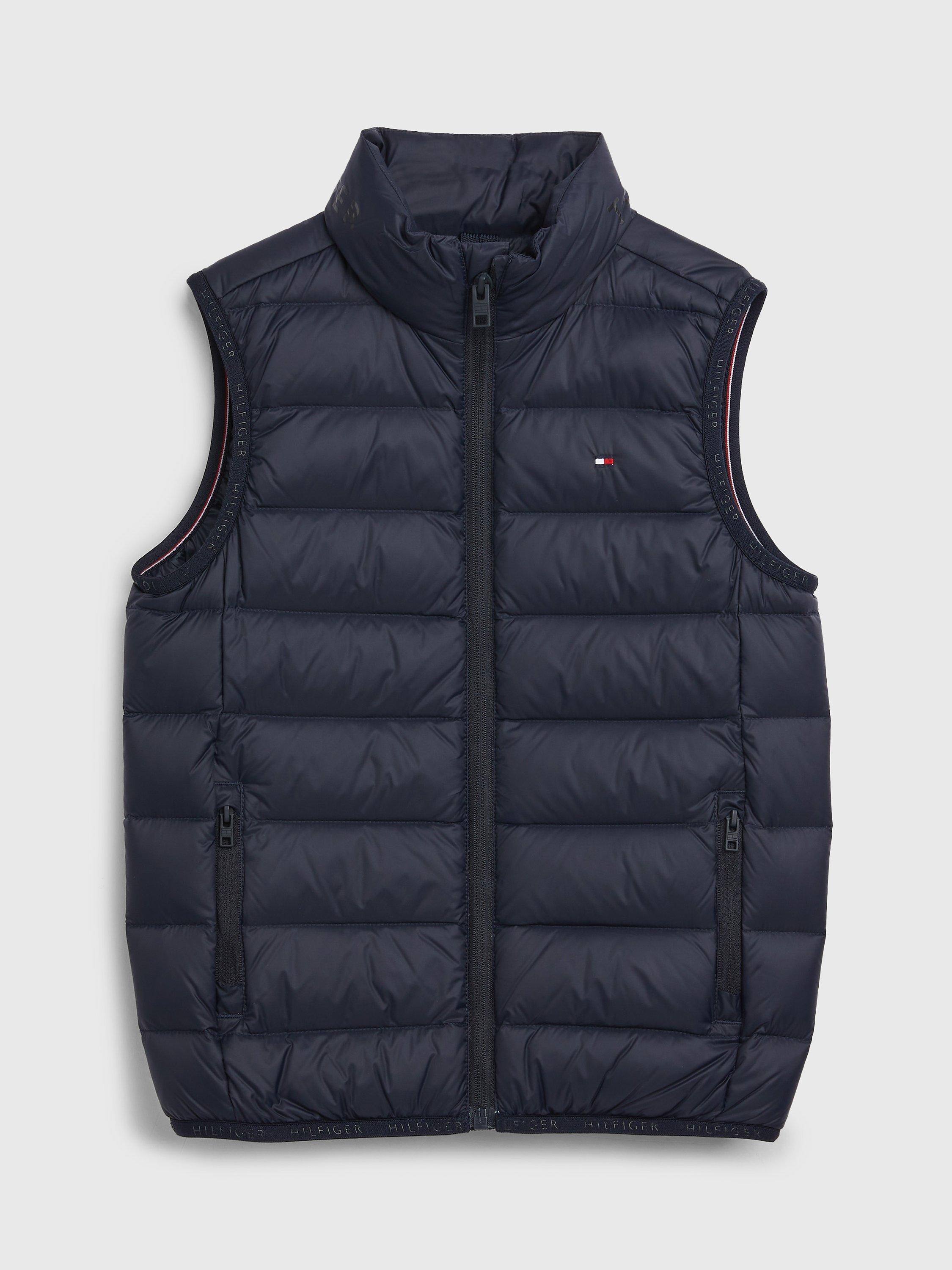 Tommy Hilfiger Kids' Logo Lightweight Puffer Gilet, Navy