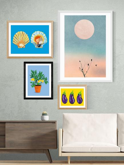 EAST END PRINTS Sifa Mustafa 'When Life Gives You Lemons' Framed Print - view 2, Black Frame