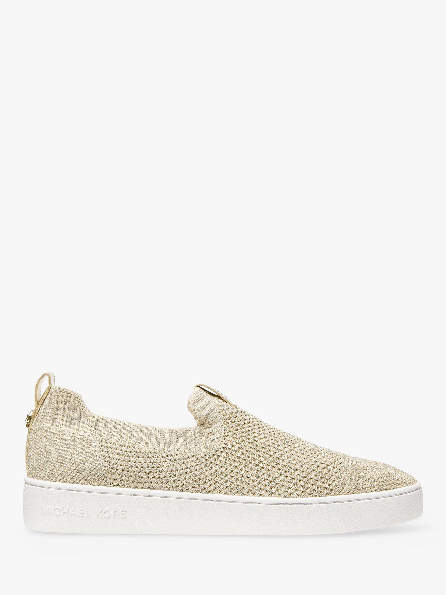 MICHAEL Michael Kors Juno Knit Slip-On Trainers, Pale Gold