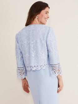 Phase Eight Isabella Lace Jacket - view 2, Light Cornflower