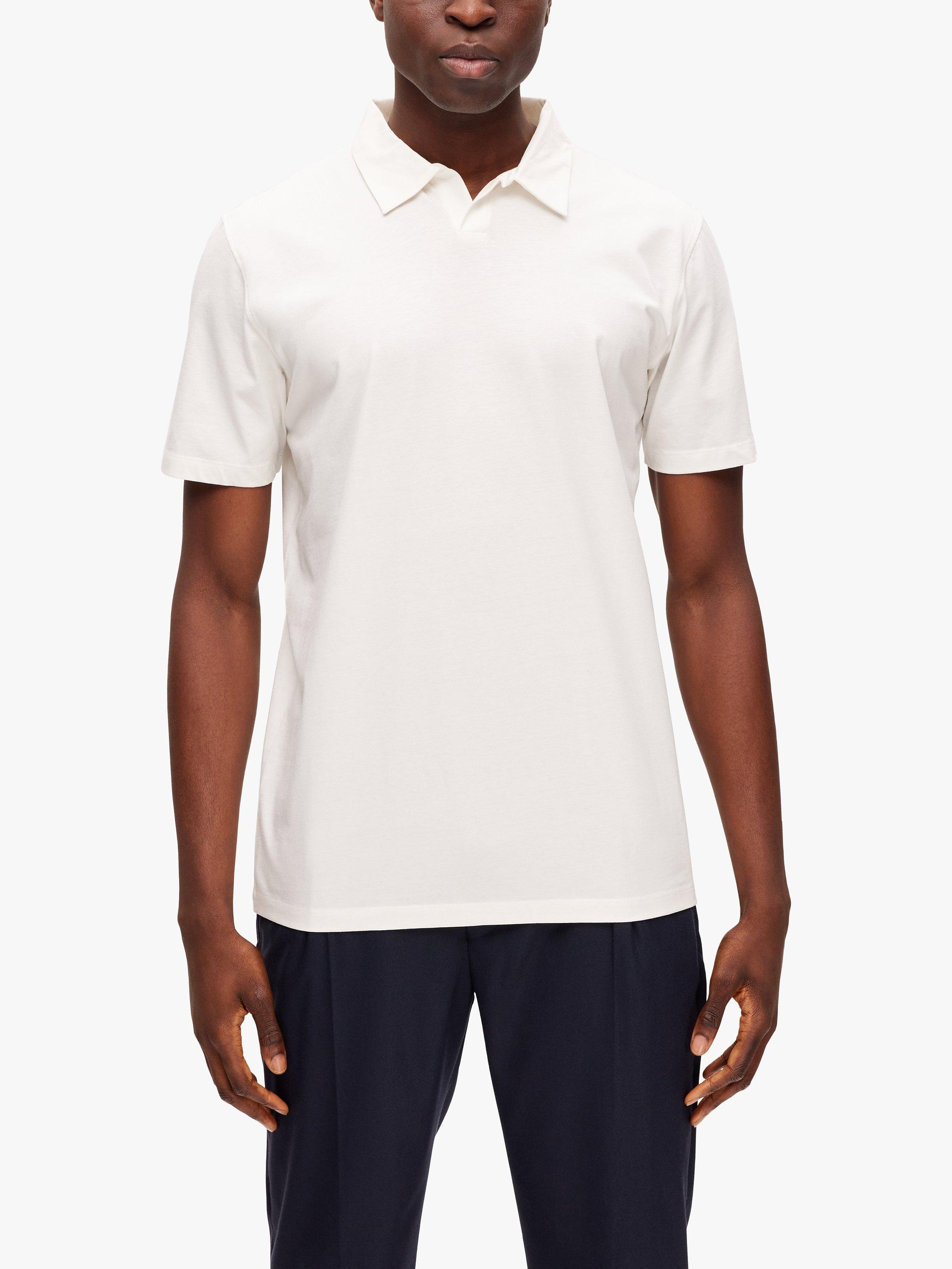 SELECTED HOMME Hector Short Sleeve Polo Top, Cloud Dancer