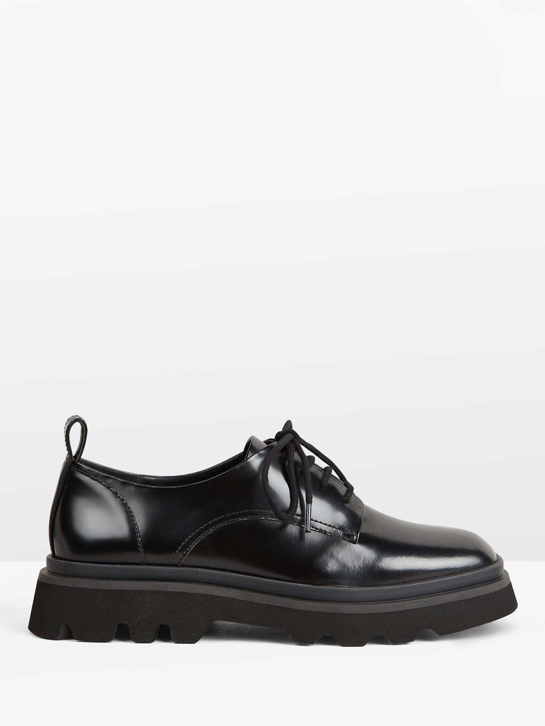 HUSH Laurie Lace Up Leather Shoes, Black