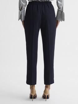 Reiss Hailey Ankle Grazer Trousers, Navy - view 2, Navy